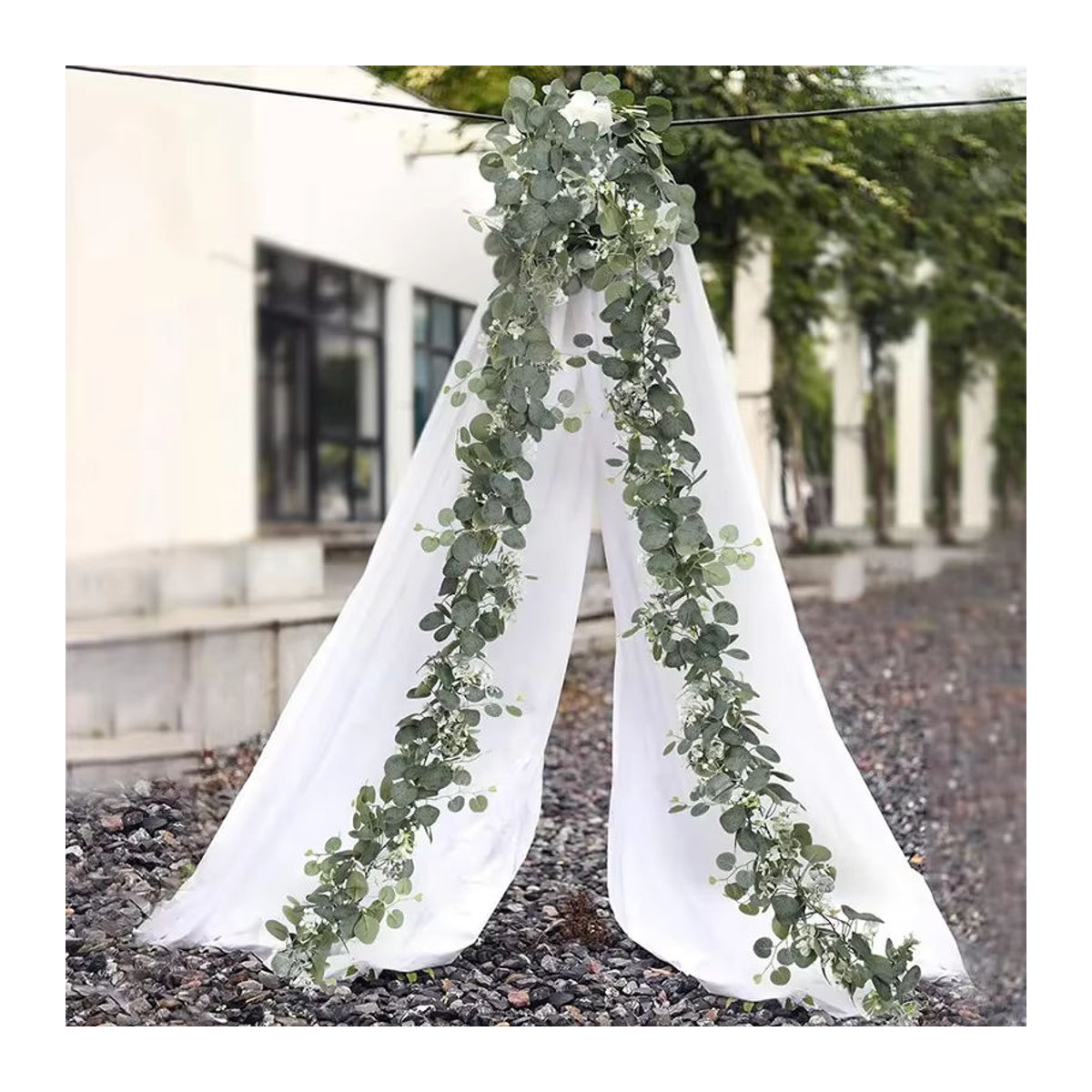 Künstliche Eukalyptus-Girlande in Grün zur Dekoration für Hochzeit und Zuhause, Länge: 180 cm - Bild 2