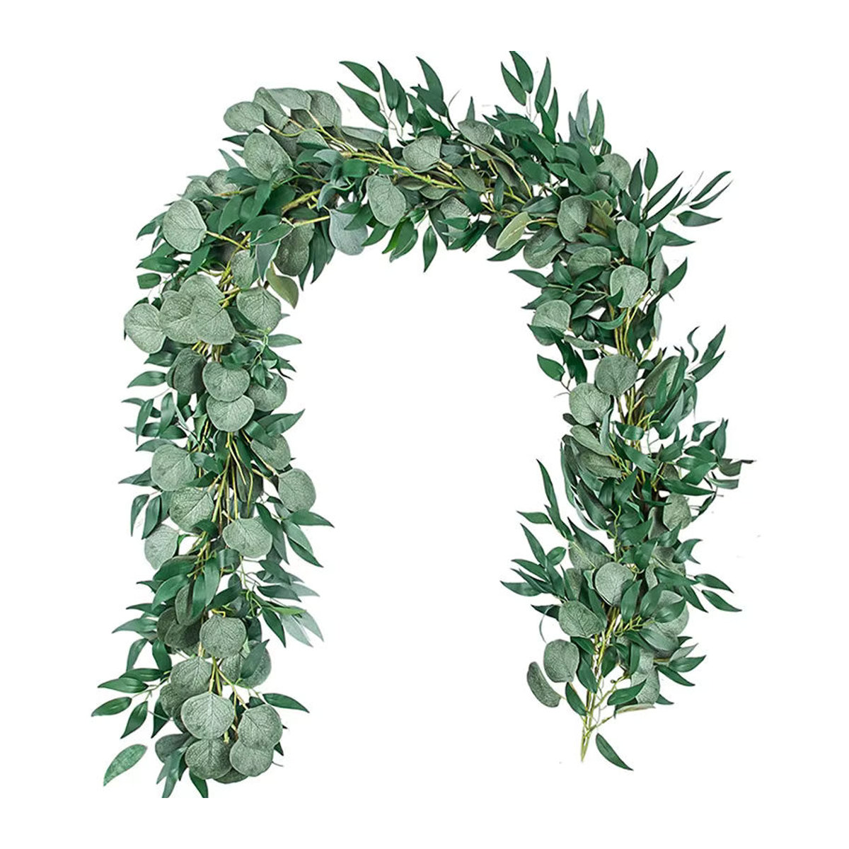 Künstliche Eukalyptus-Girlande von Kmitang in Grün, 200 cm hängende Rattan-Pflanze aus Textil zur Dekoration für Hochzeit und Party - Bild 5