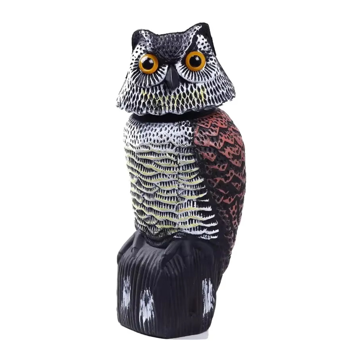 Künstliche Eule aus Kunststoff mit Schüttelkopf als realistisches Vogelabwehrmittel für Garten und Außenbereich - Bild 5