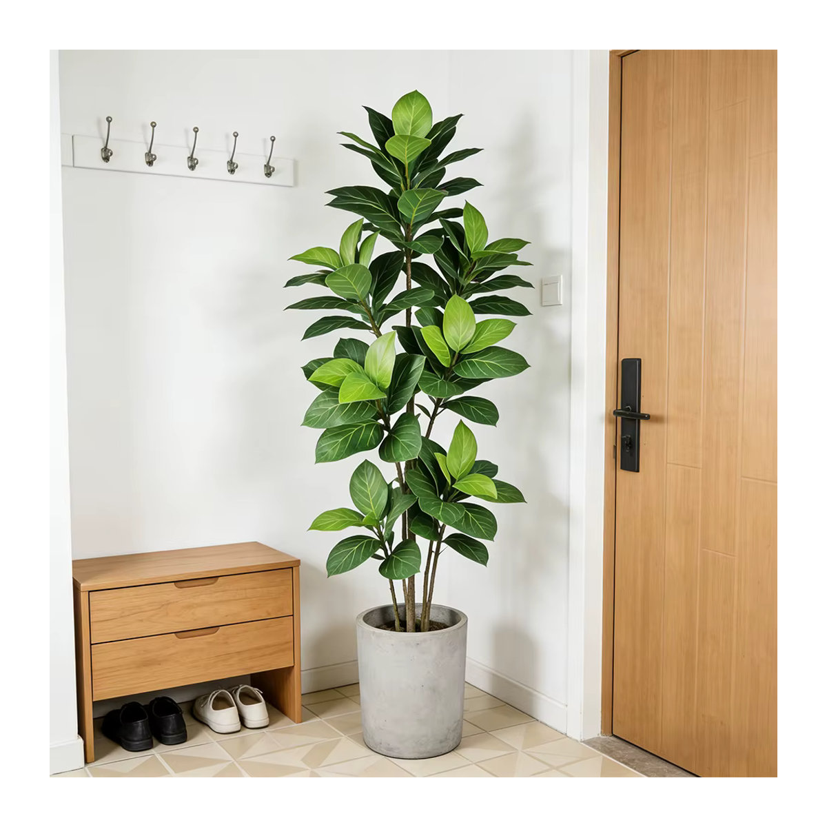Künstliche Ficus-Pflanze von Kmitang in Grün, dekorativer Maulbeerbaum mit Marmor-Optik für Haus und Garten, Höhe: 70 cm - Bild 2