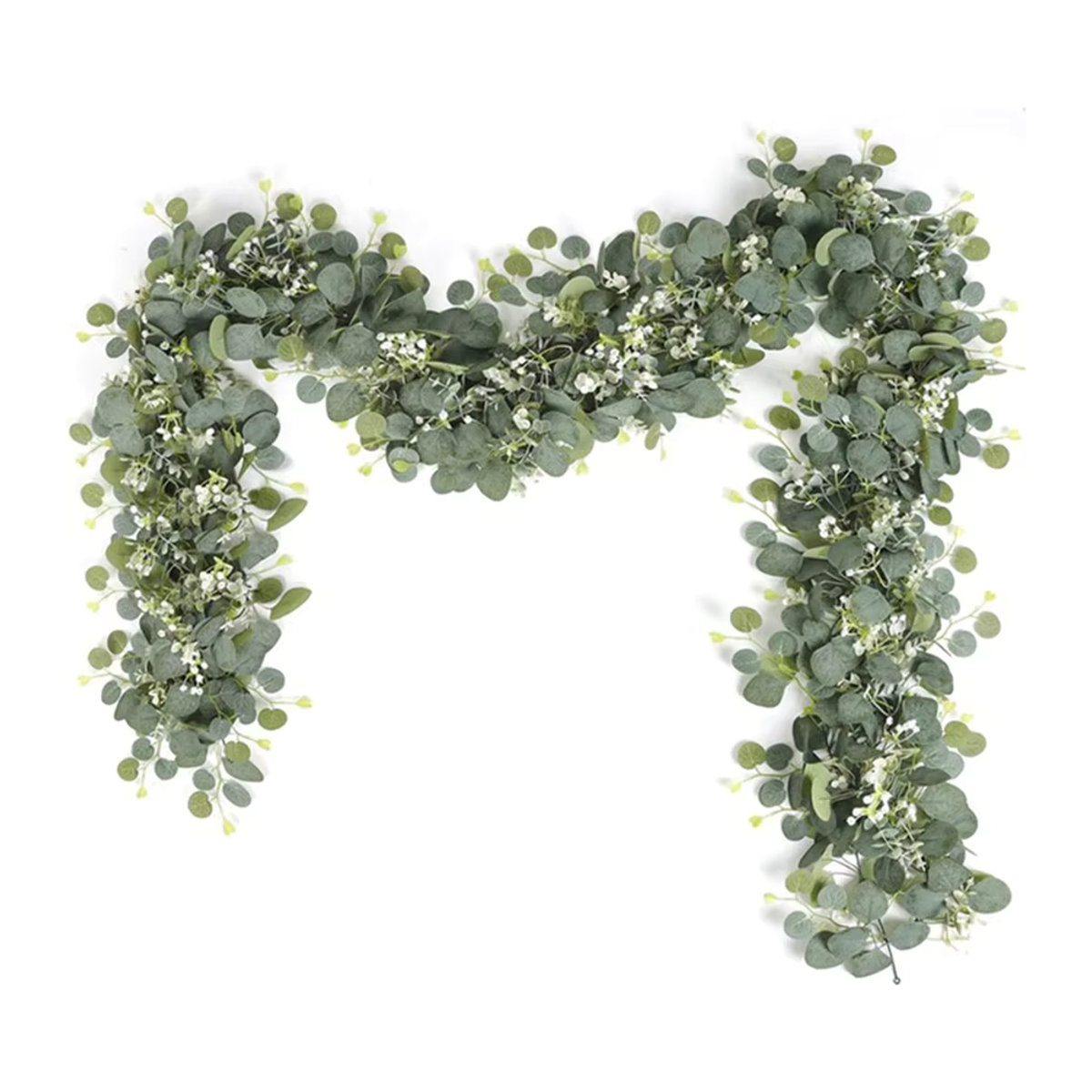 Künstliche grüne Blätter-Girlande für Garten, Hochzeit und Weihnachten als hängendes Dekor im Landhausstil - Bild 4