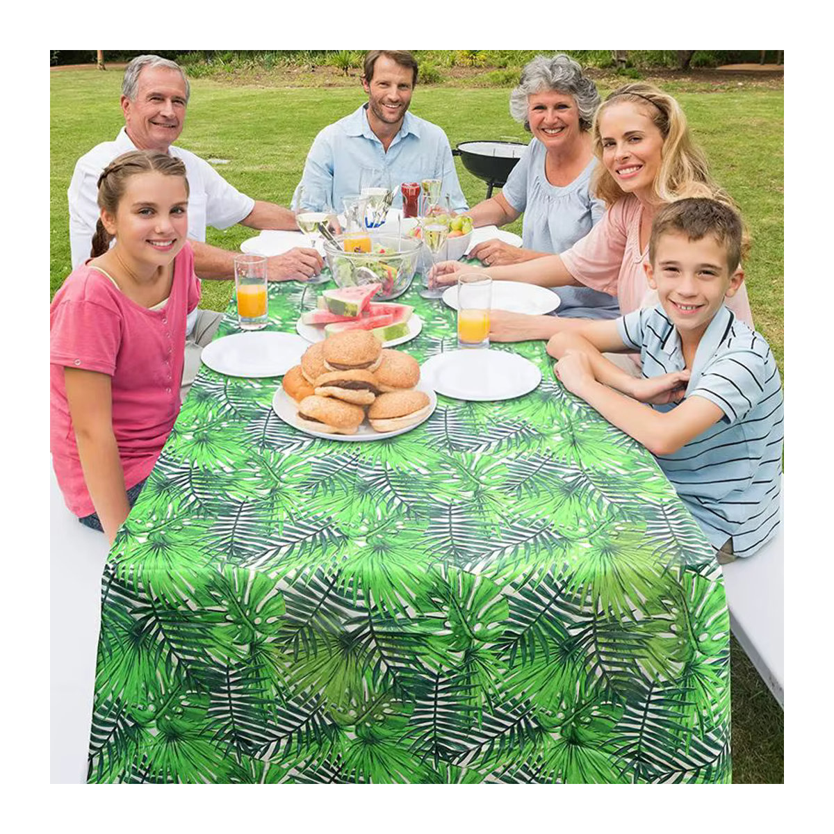 Künstliche grüne Palmblätter als Tischdekoration für tropische Hawaii Luau Partys, Hochzeiten und Geburtstage - Bild 2