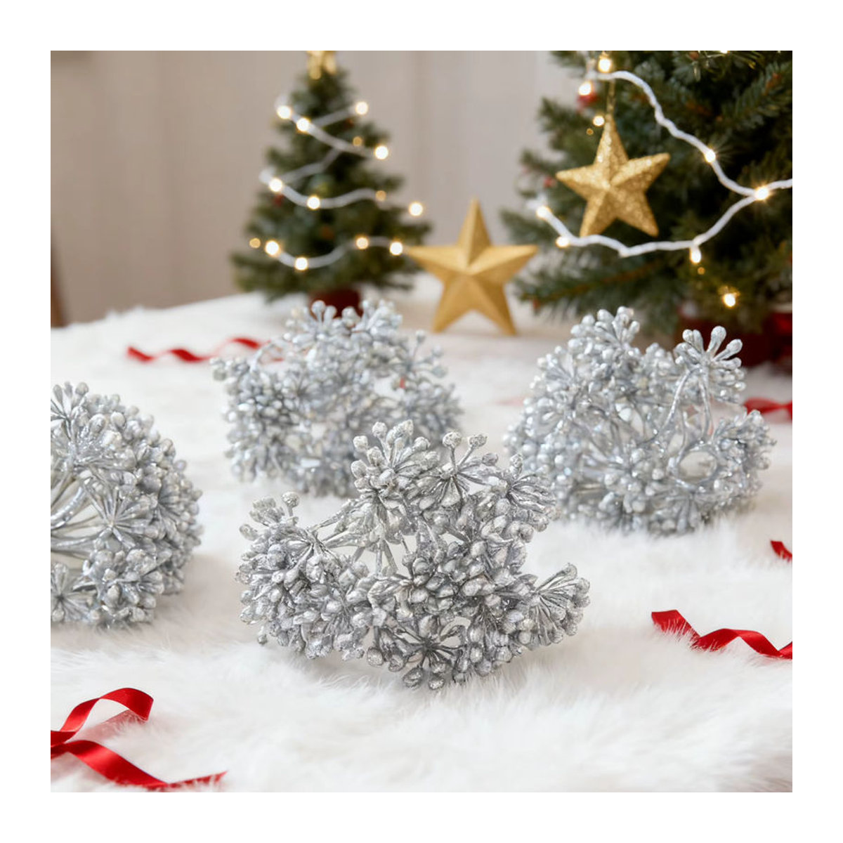 Künstliche Gypsophila Blumen in Gold für deine Dekoration bei Hochzeit, Weihnachten oder DIY-Geschenkboxen - Bild 3
