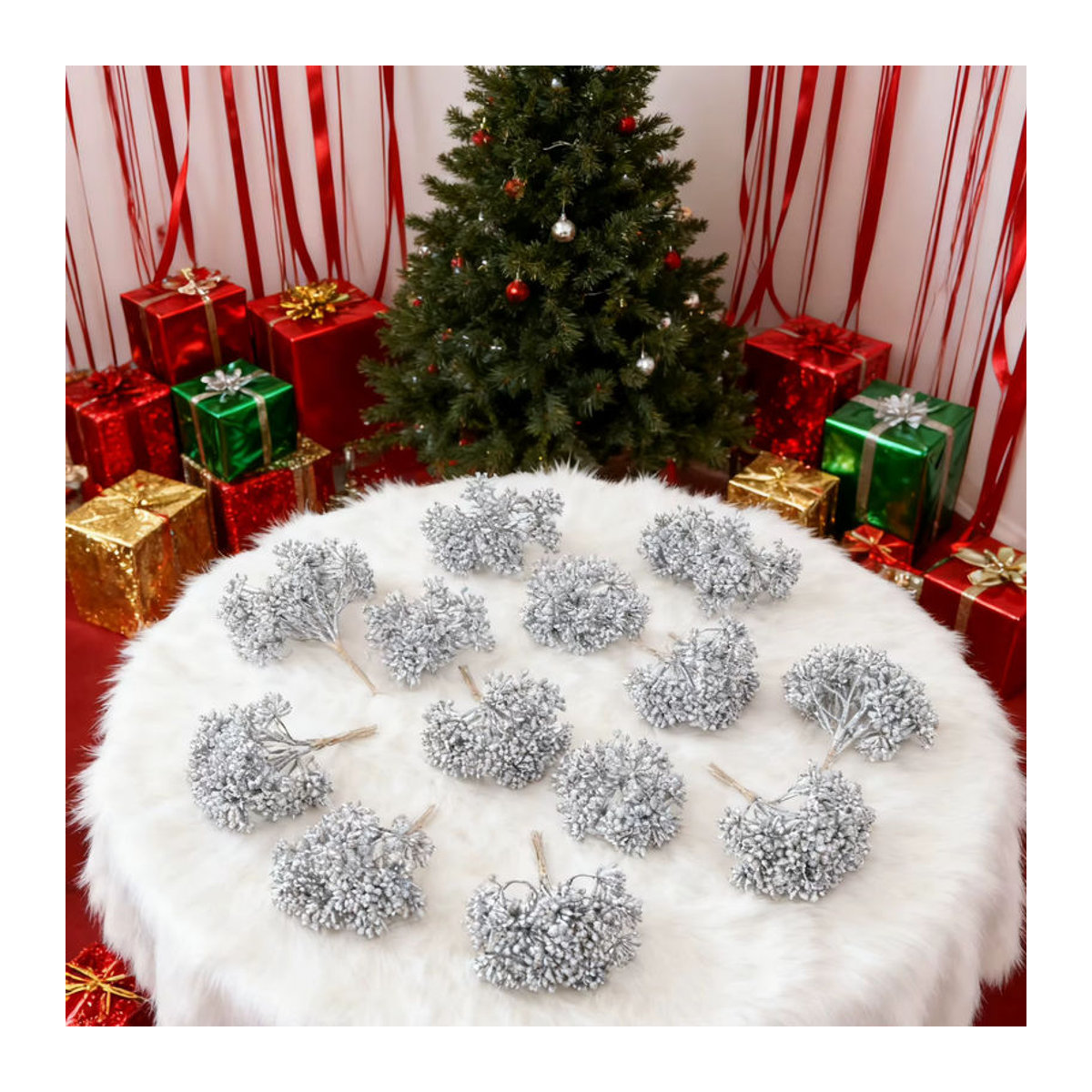 Künstliche Gypsophila Blumen in Gold für deine Dekoration bei Hochzeit, Weihnachten oder DIY-Geschenkboxen - Bild 5