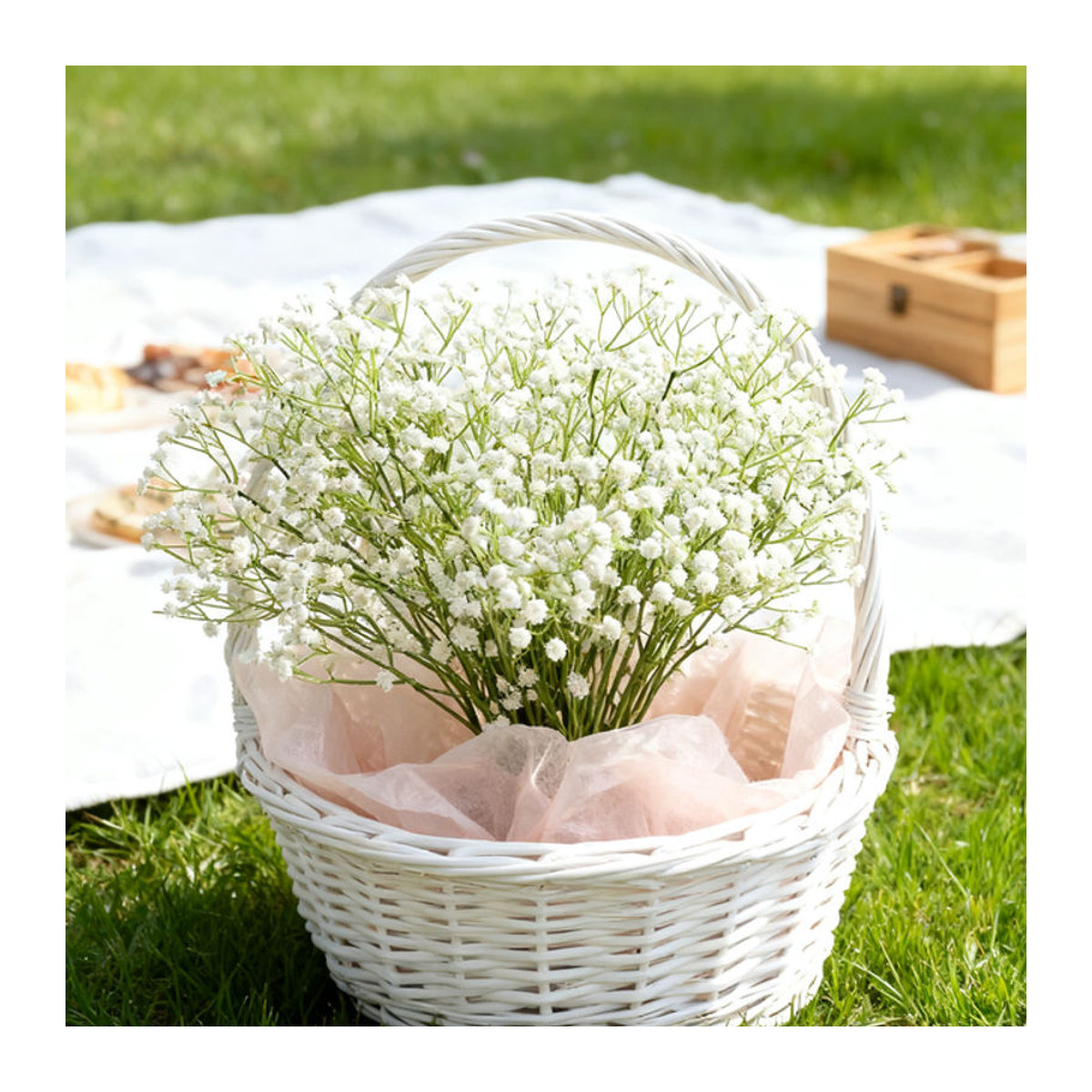 Künstliche Gypsophila Blumen in Weiß von smr für Dekorationen, Hochzeiten und DIY-Kränze - Bild 1
