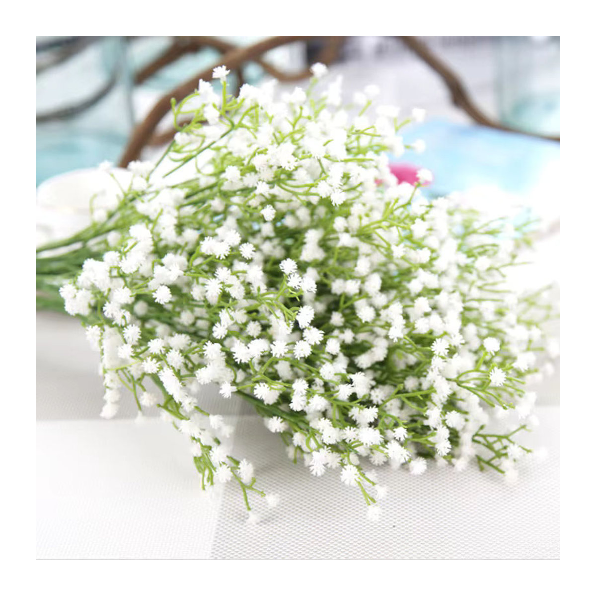 Künstliche Gypsophila Blumen in Weiß von smr für Dekorationen, Hochzeiten und DIY-Kränze - Bild 4