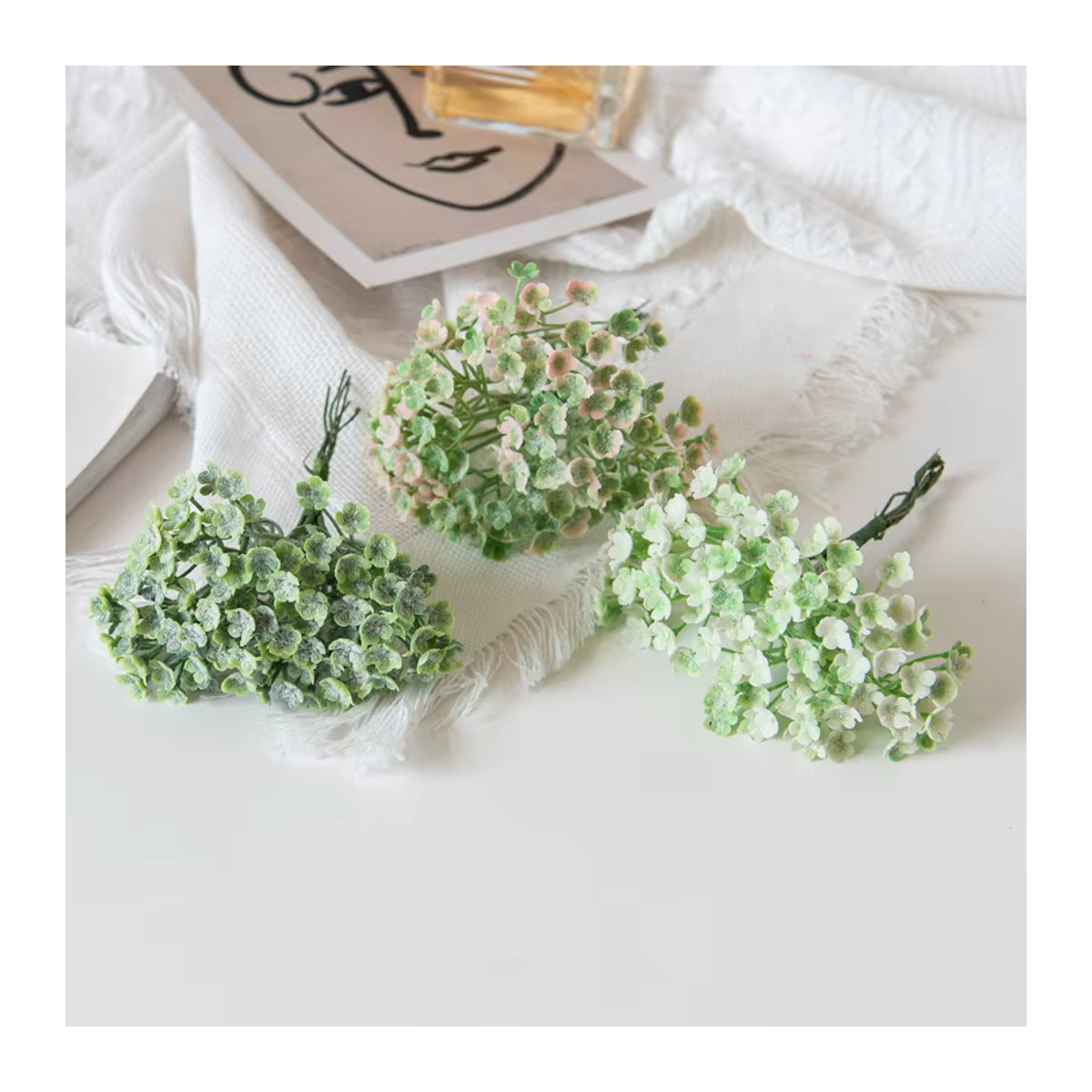 Künstliche Gypsophila Pflanze von smr in Grün und Mehrfarbig für Dekoration, Hochzeit und DIY-Projekte - Bild 2