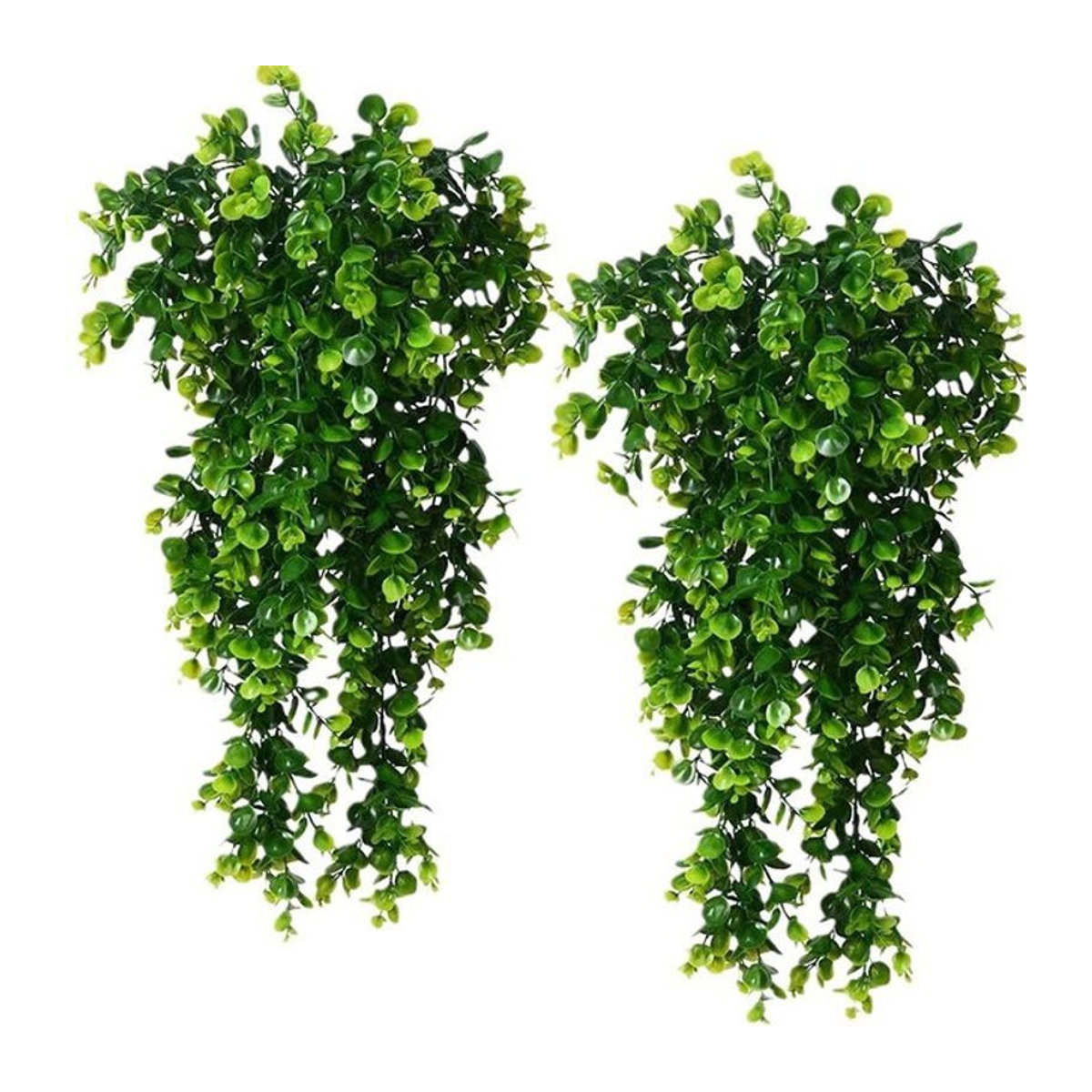 Künstliche Hängepflanzen aus Rattan und Eukalyptus in Grün für deine Wanddekoration im Innen- und Außenbereich - Bild 1