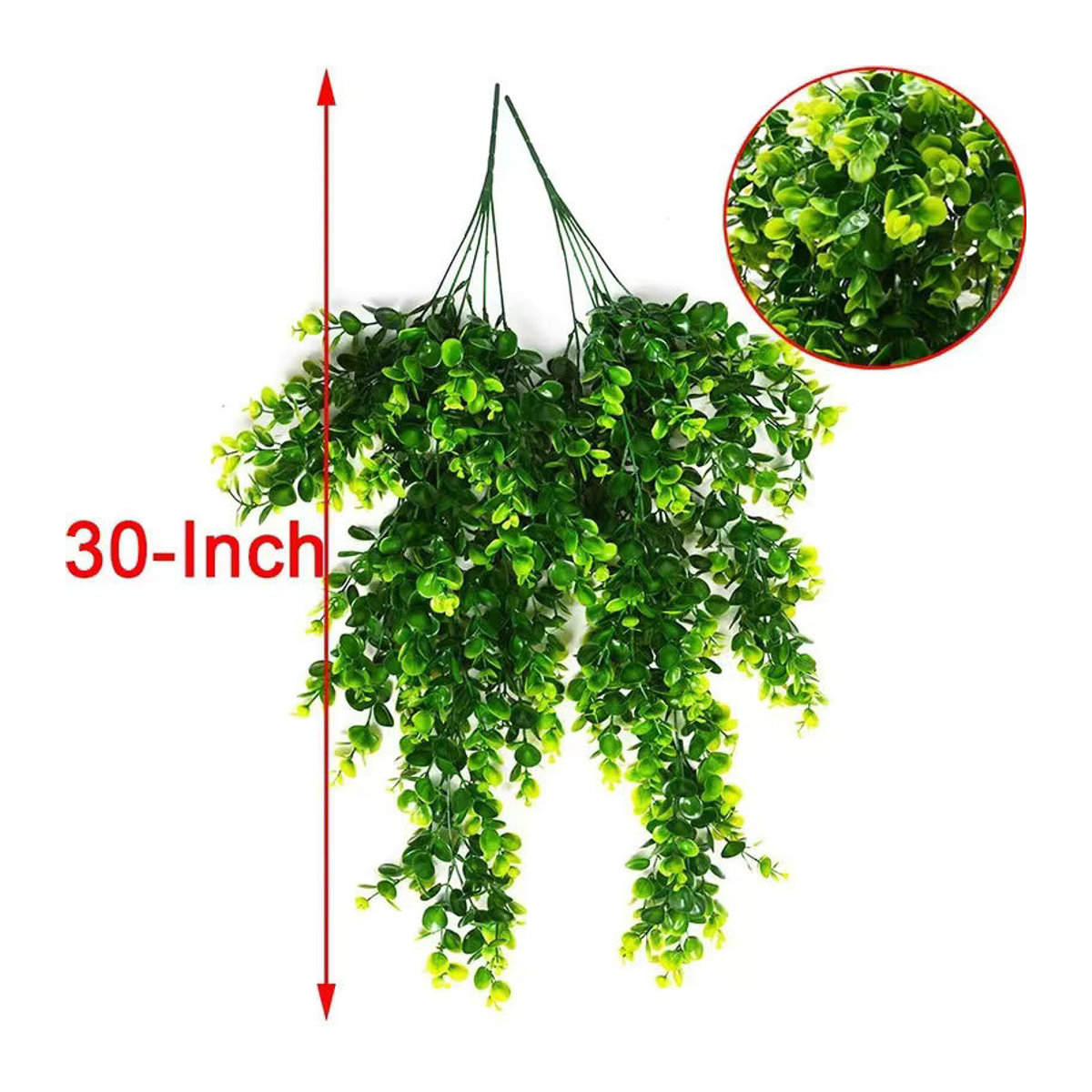 Künstliche Hängepflanzen aus Rattan und Eukalyptus in Grün für deine Wanddekoration im Innen- und Außenbereich - Bild 6
