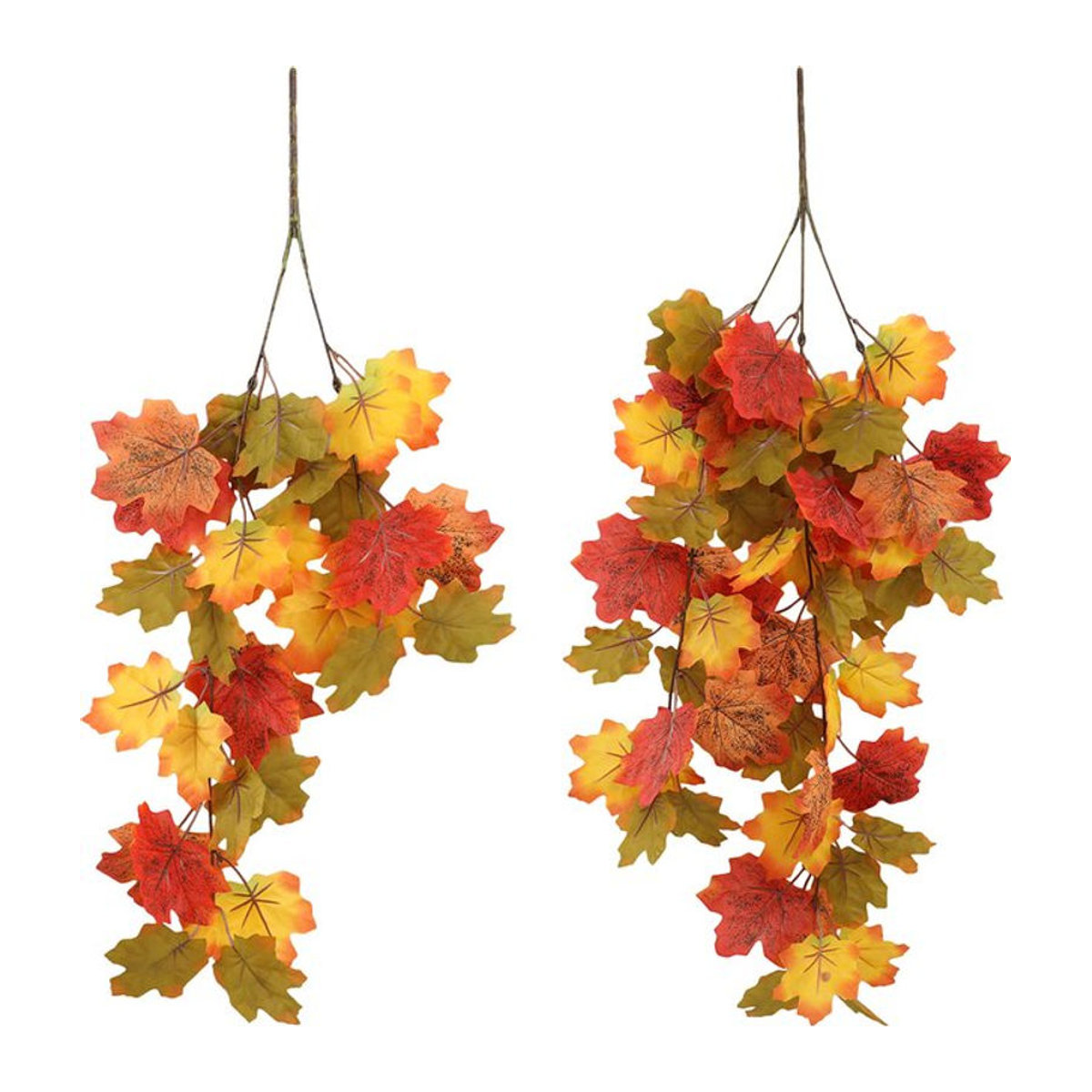 Künstliche Herbst Ahorn Reben von Kmitang, mehrfarbige hängende Pflanzen aus Kunststoff für Halloween und herbstliche Dekoration, Länge: 61 cm - Bild 1