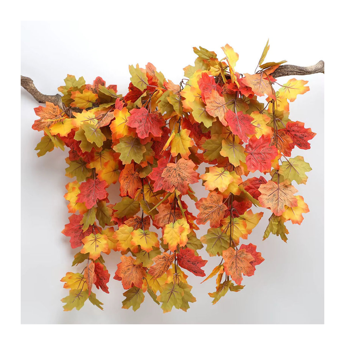 Künstliche Herbst Ahorn Reben von Kmitang, mehrfarbige hängende Pflanzen aus Kunststoff für Halloween und herbstliche Dekoration, Länge: 61 cm - Bild 6