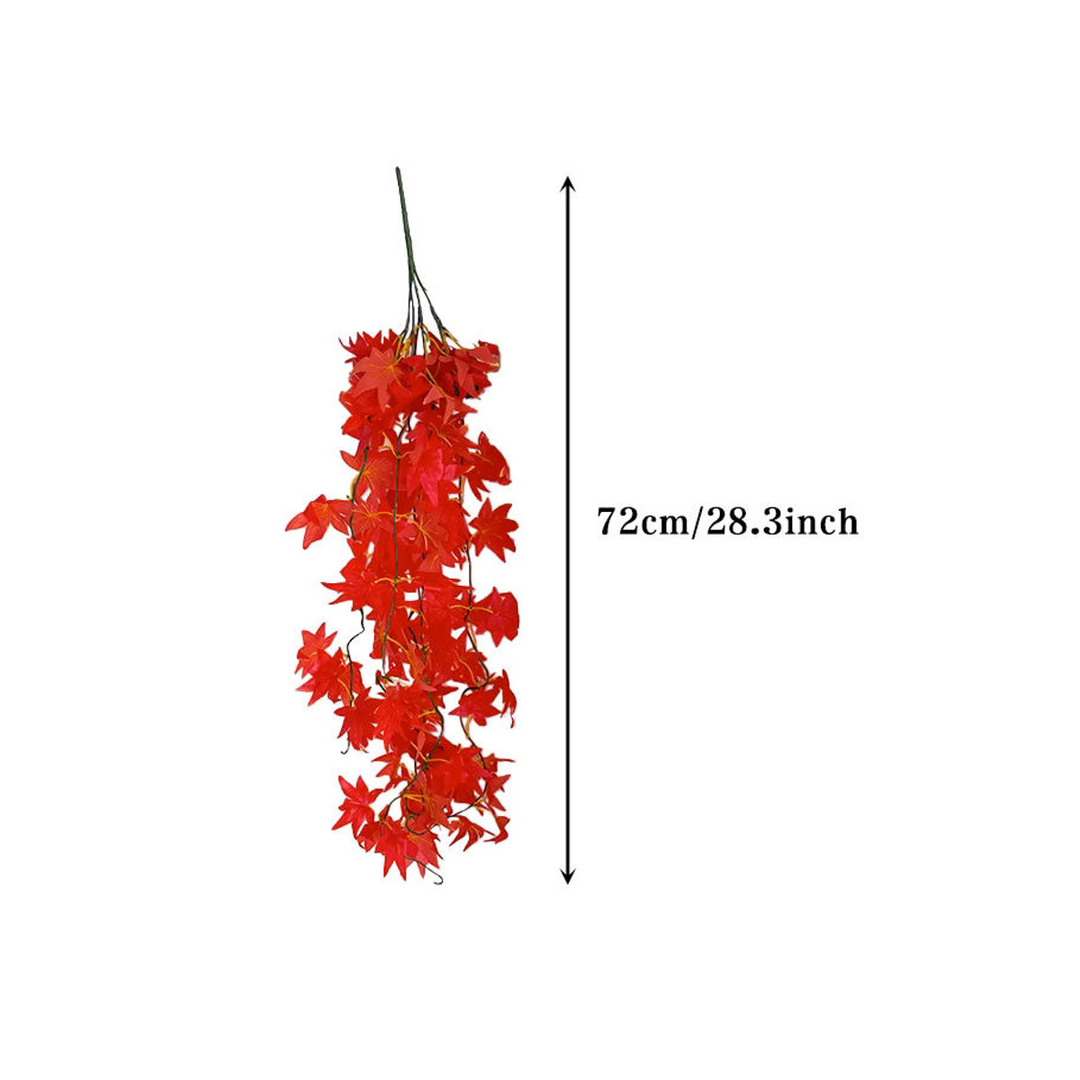 Künstliche Herbst-Ahornblatt-Girlande in Rot und Orange für deine Dekoration zu Halloween, Thanksgiving oder Hochzeiten - Bild 2