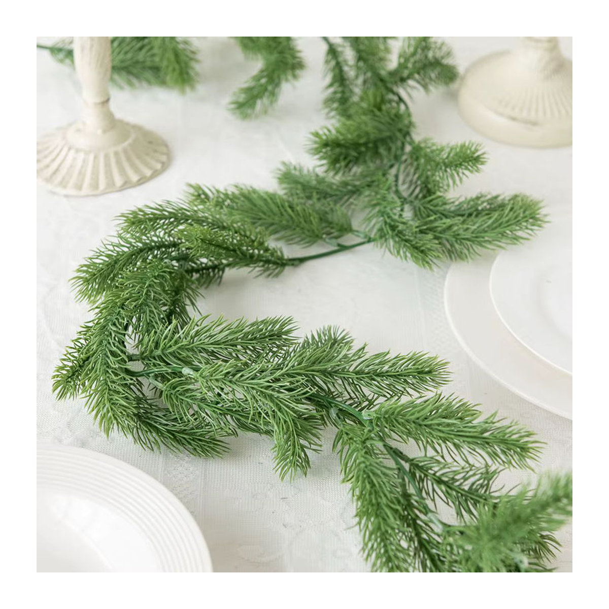 Künstliche Kiefernnadel-Rebe von smr in Grün zur Dekoration für Weihnachten, Hochzeit und Garten - Bild 7