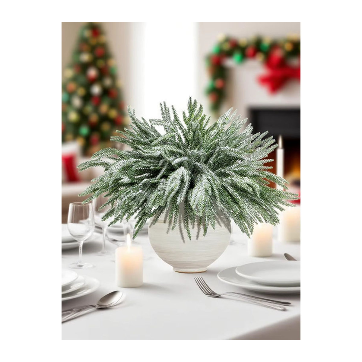 Künstliche Kiefernnadel-Topfpflanze von yusheng in Grün zur Dekoration für Weihnachten und Hochzeiten - Bild 4