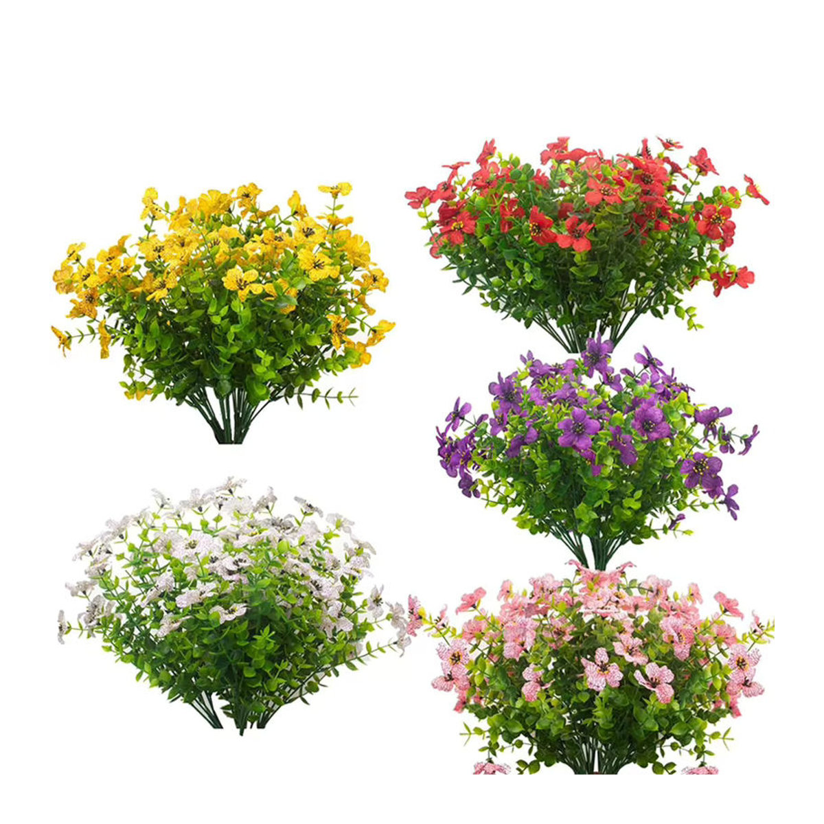 Künstliche Kirschblüten von smr als floraler Strauß aus Kunststoff und Textil in Orange und Mehrfarbig für Hochzeit und Weihnachtsdekoration - Bild 1