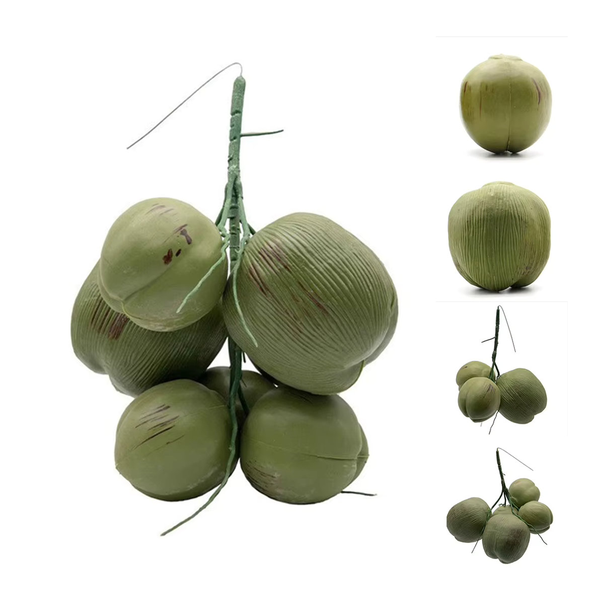 Künstliche Kokosnuss als dekoratives Obst-Ornament in Grün für Landhaus-Dekoration und Kinderunterricht - Bild 4