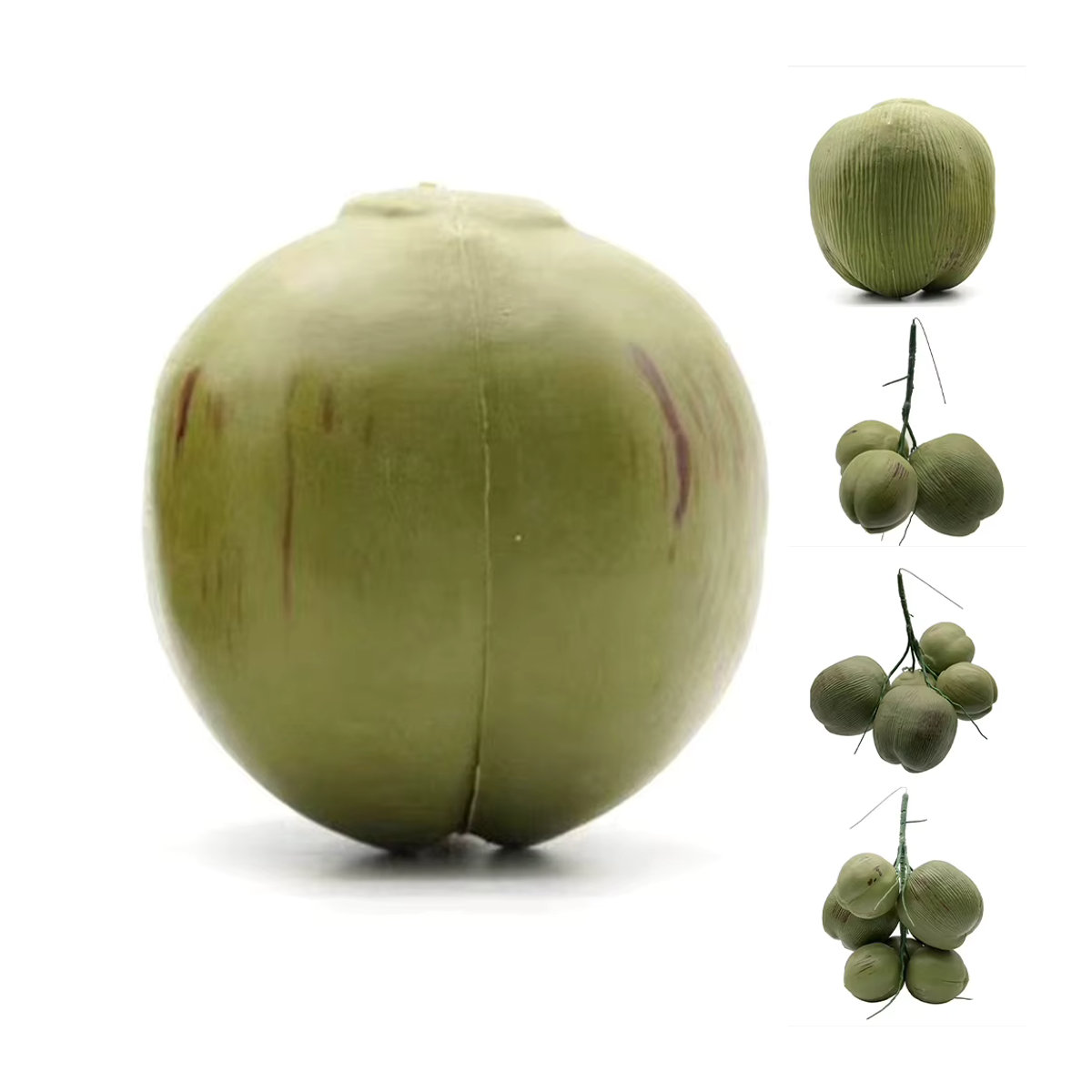 Künstliche Kokosnuss als dekoratives Obst-Ornament in Grün für Landhaus-Dekoration und Kinderunterricht - Bild 5