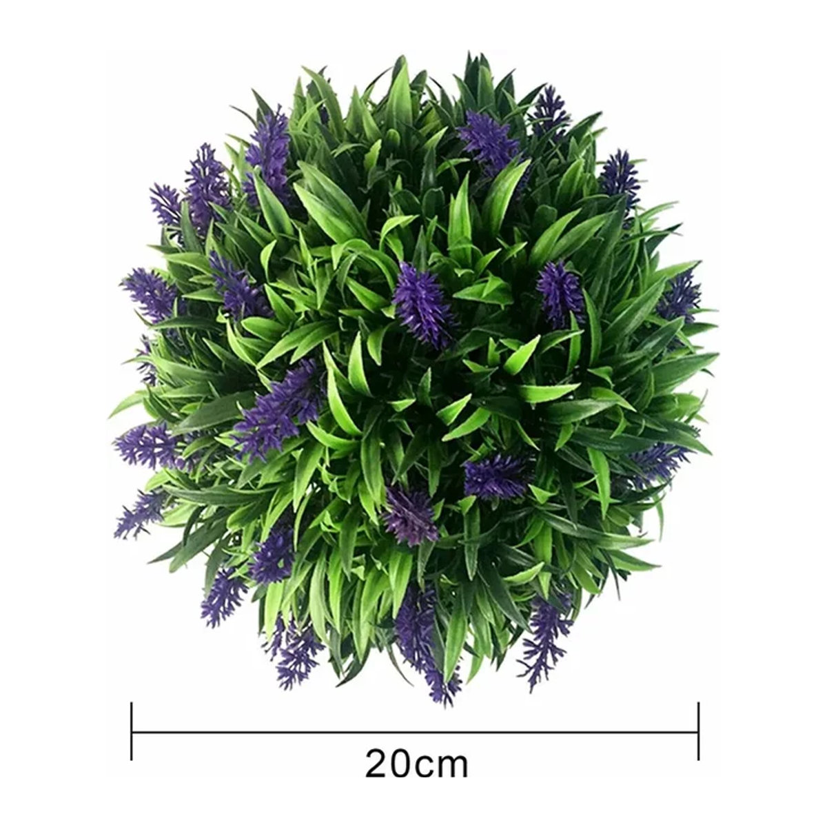 Künstliche Lavendelpflanze in Form einer runden Topiary als hängende Dekoration aus Kunststoff in Grün - Bild 1