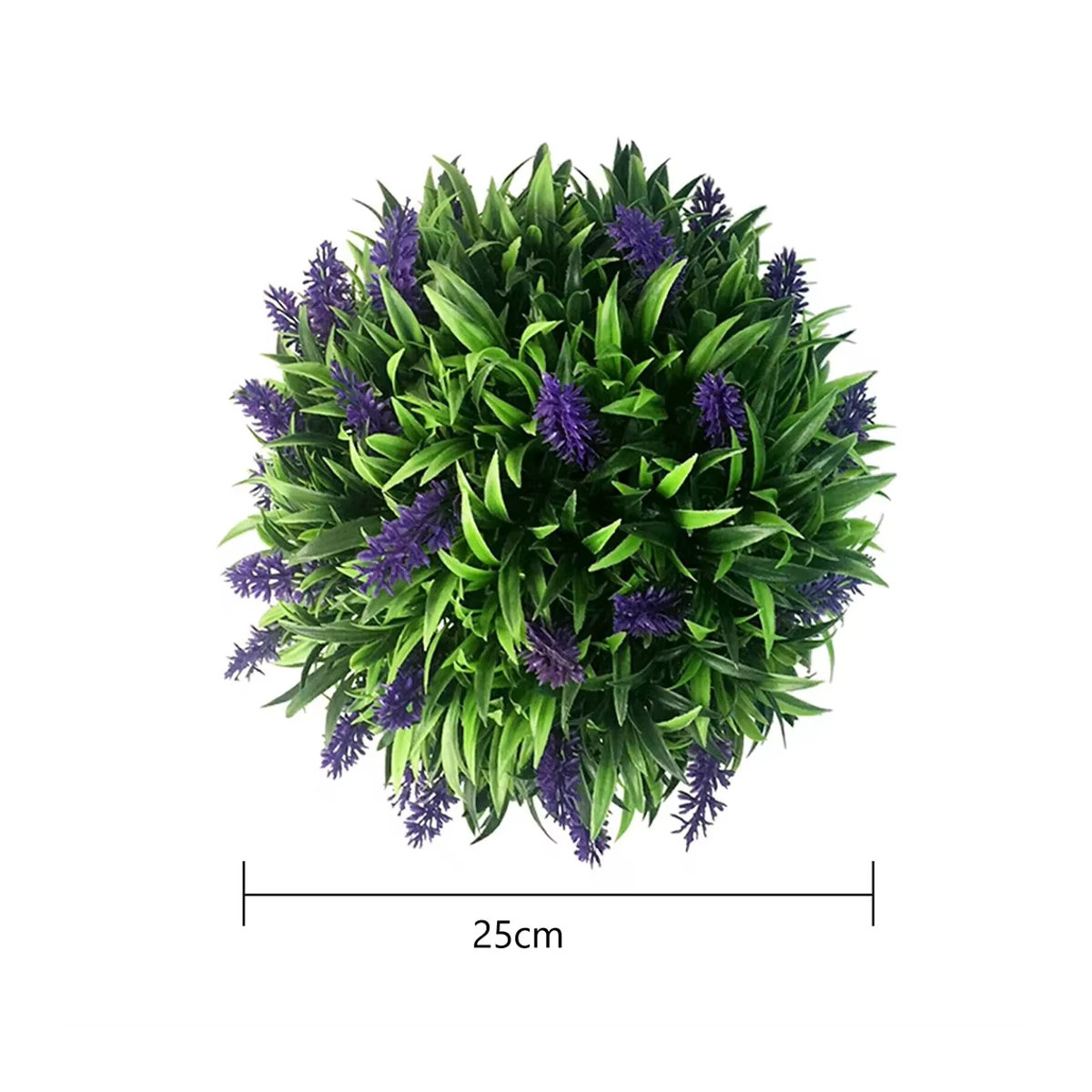 Künstliche Lavendelpflanze in Form einer runden Topiary als hängende Dekoration aus Kunststoff in Grün - Bild 2