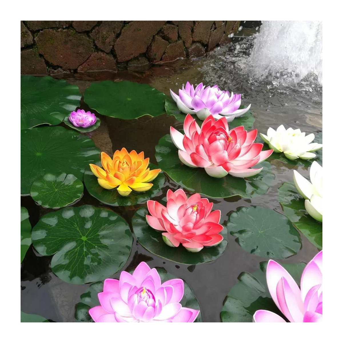 Künstliche Lotus-Seerose für den Gartenteich und die Terrassendekoration in Rosa von chenxiaogang aus Kunstharz - Bild 2