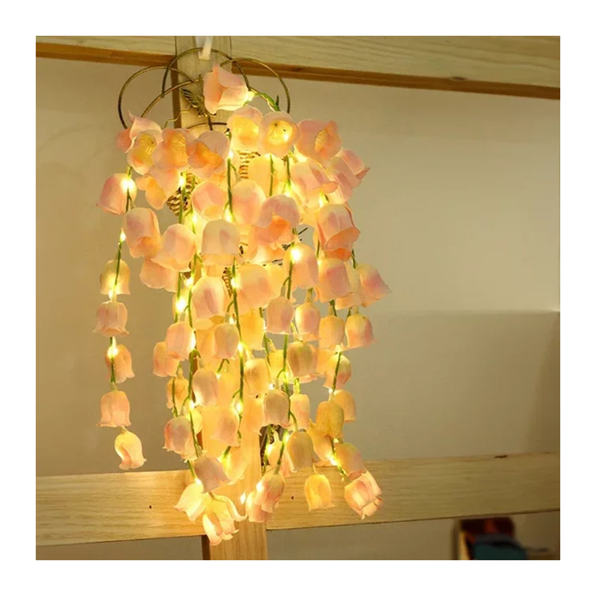Künstliche Maiglöckchen Blumen mit LED Deko-Licht in Rosa von lyfs für Hochzeit, Party und Zuhause - Bild 1