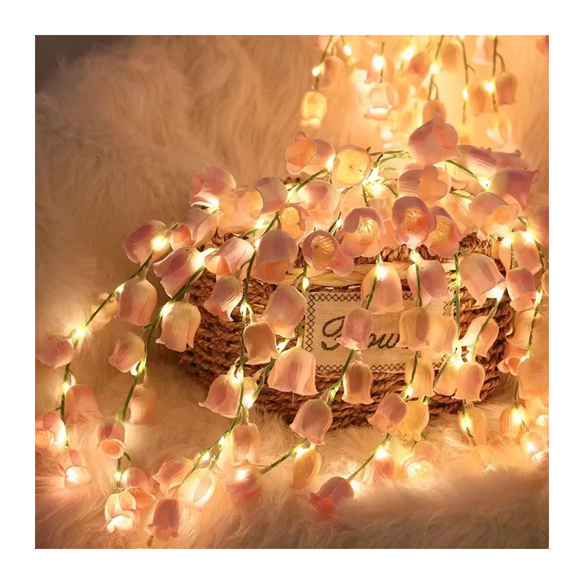 Künstliche Maiglöckchen Blumen mit LED Deko-Licht in Rosa von lyfs für Hochzeit, Party und Zuhause - Bild 2
