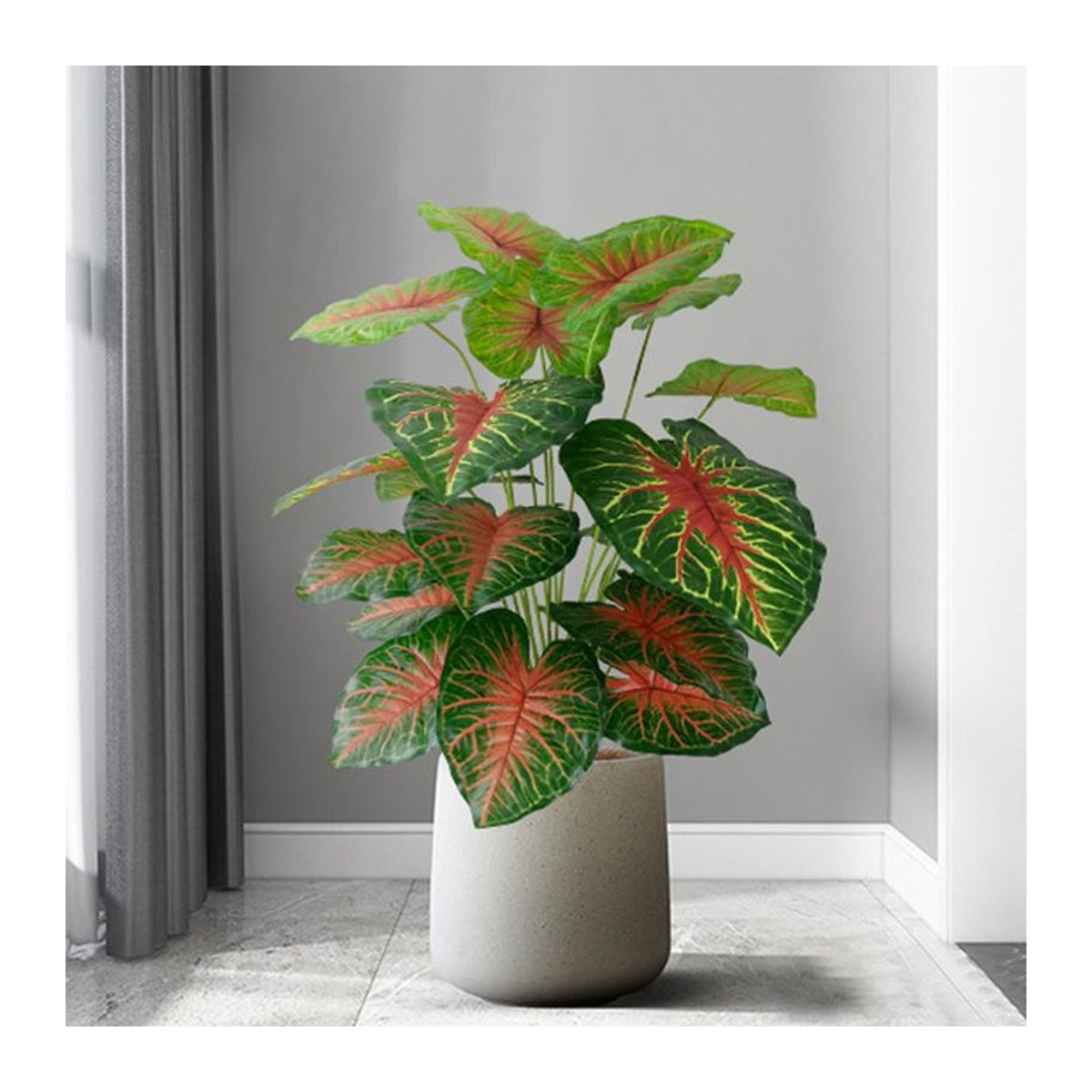 Künstliche Monstera Pflanze von Kmitang, 75 cm hohe tropische Palme mit 24 Blättern aus Kunststoff, Grün - Bild 1