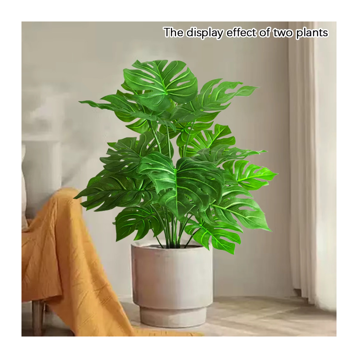 Künstliche Monstera-Pflanze von Kmitang in Grün, dekorative tropische Palme aus Kunststoff für Zuhause, Garten und Büro, Höhe: 40 cm bis 53 cm - Bild 1