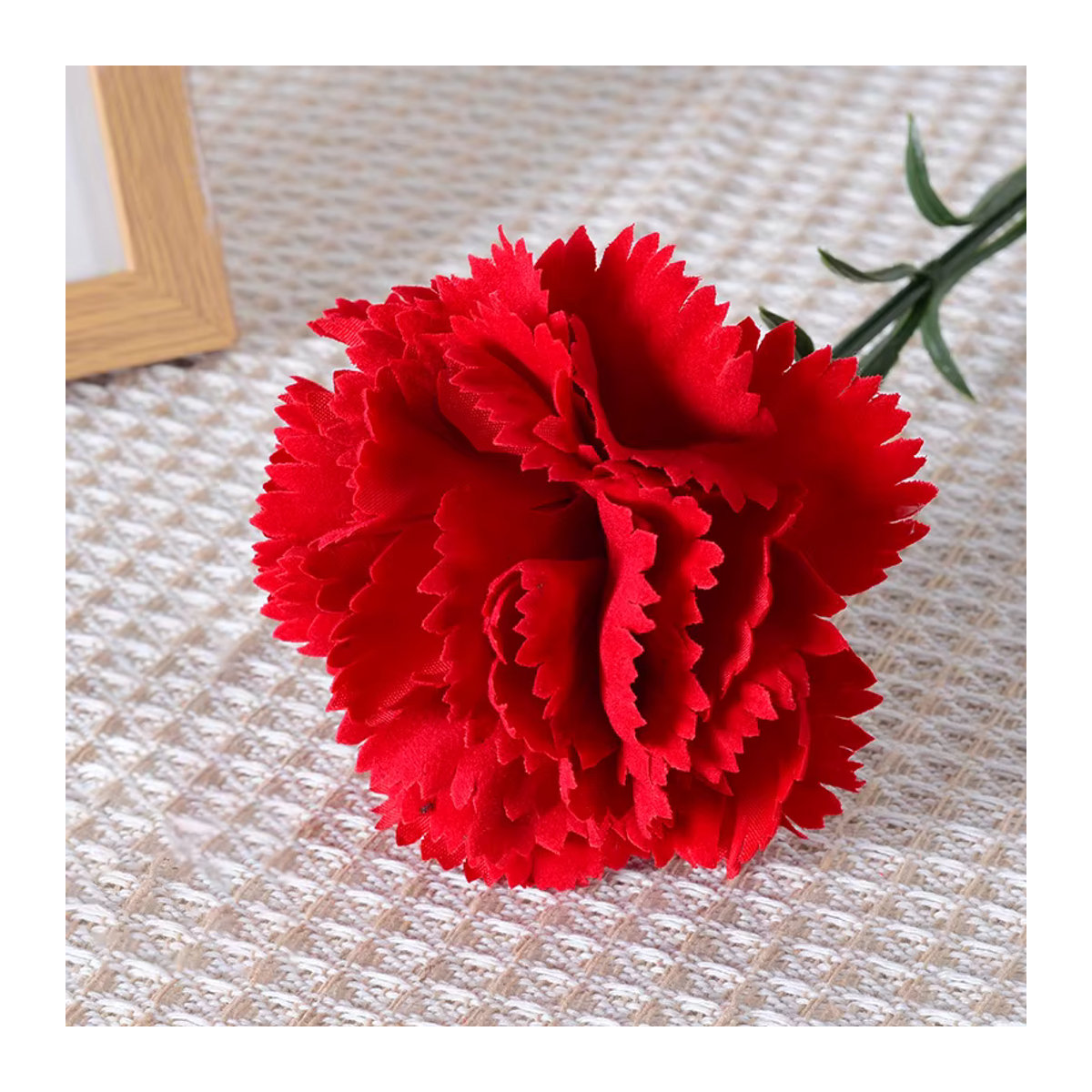 Künstliche Nelken in Rot als Blumenbouquet aus Textil für deine Hochzeits- oder Partydekoration, 6er Set - Bild 4