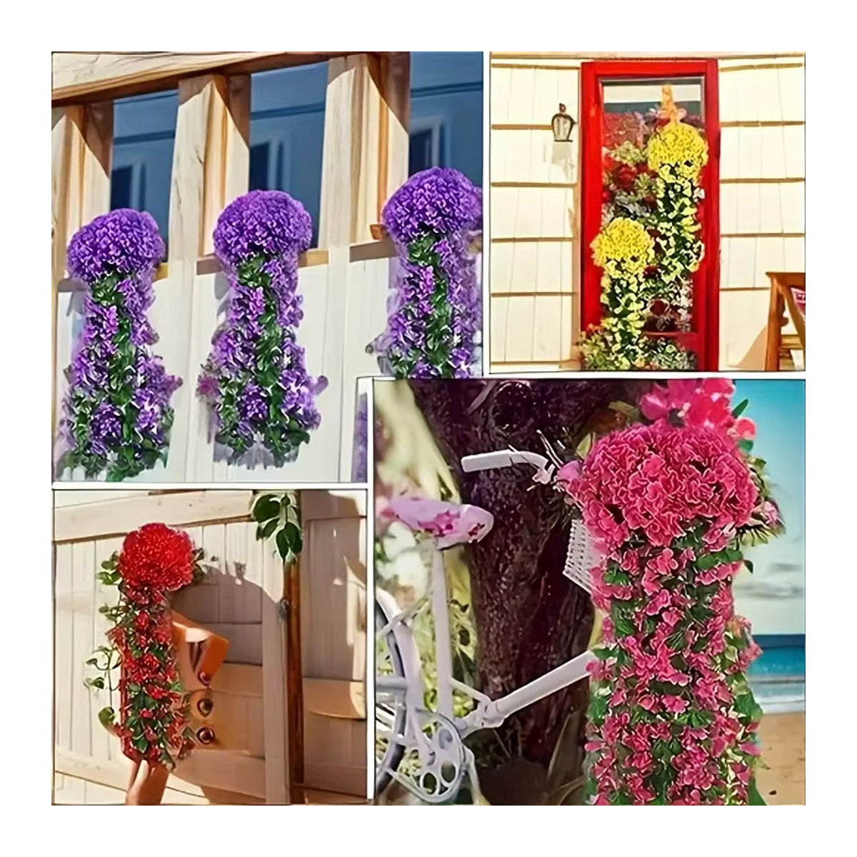 Künstliche Orchidee in Violett als hängende Dekoration für Hochzeit und Wohnzimmer, Höhe: 70 cm - Bild 2