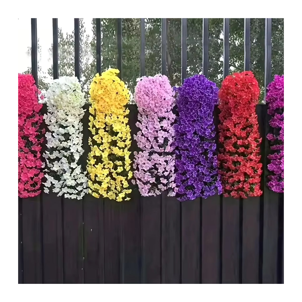Künstliche Orchidee in Violett als hängende Dekoration für Hochzeit und Wohnzimmer, Höhe: 70 cm - Bild 4