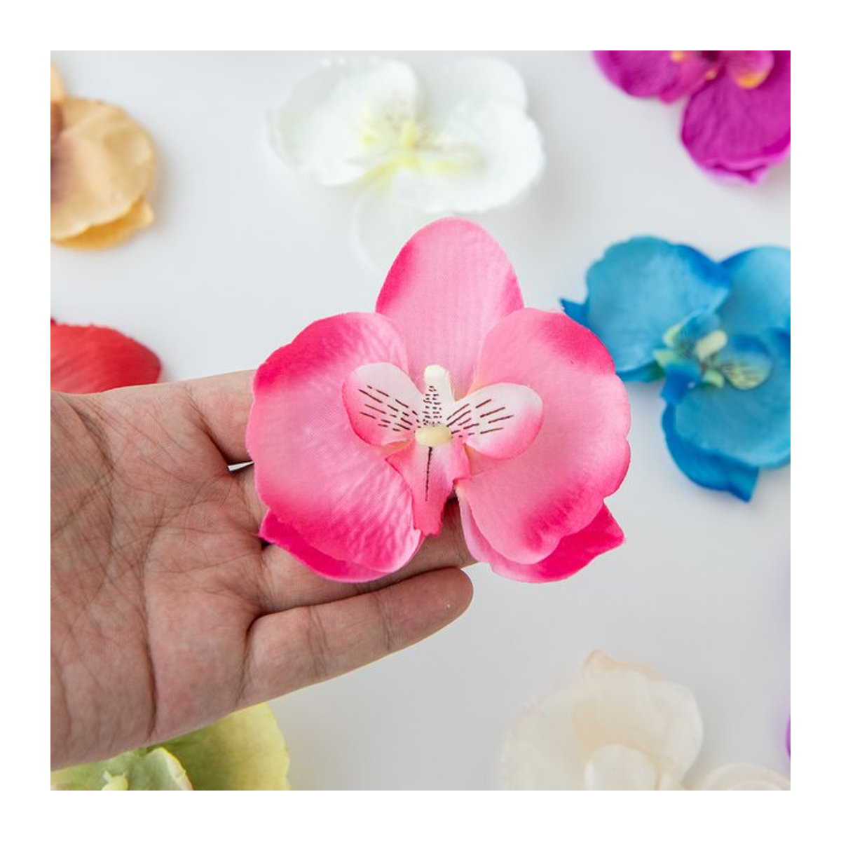 Künstliche Orchideen aus Seide in Mehrfarbig, Einzelstiel für Hochzeit, Garten und DIY-Dekoration - Bild 1