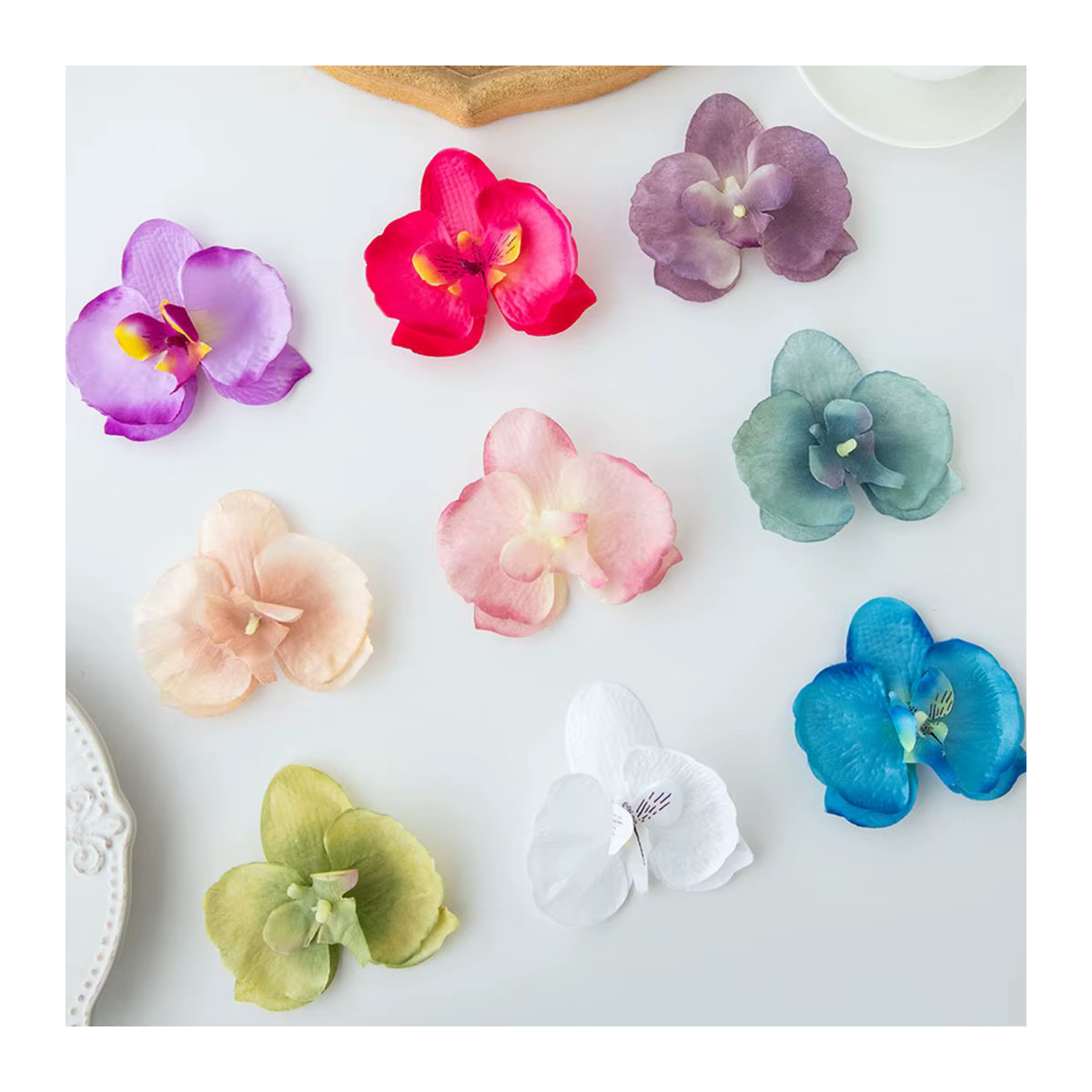 Künstliche Orchideen aus Seide in Mehrfarbig, Einzelstiel für Hochzeit, Garten und DIY-Dekoration - Bild 2