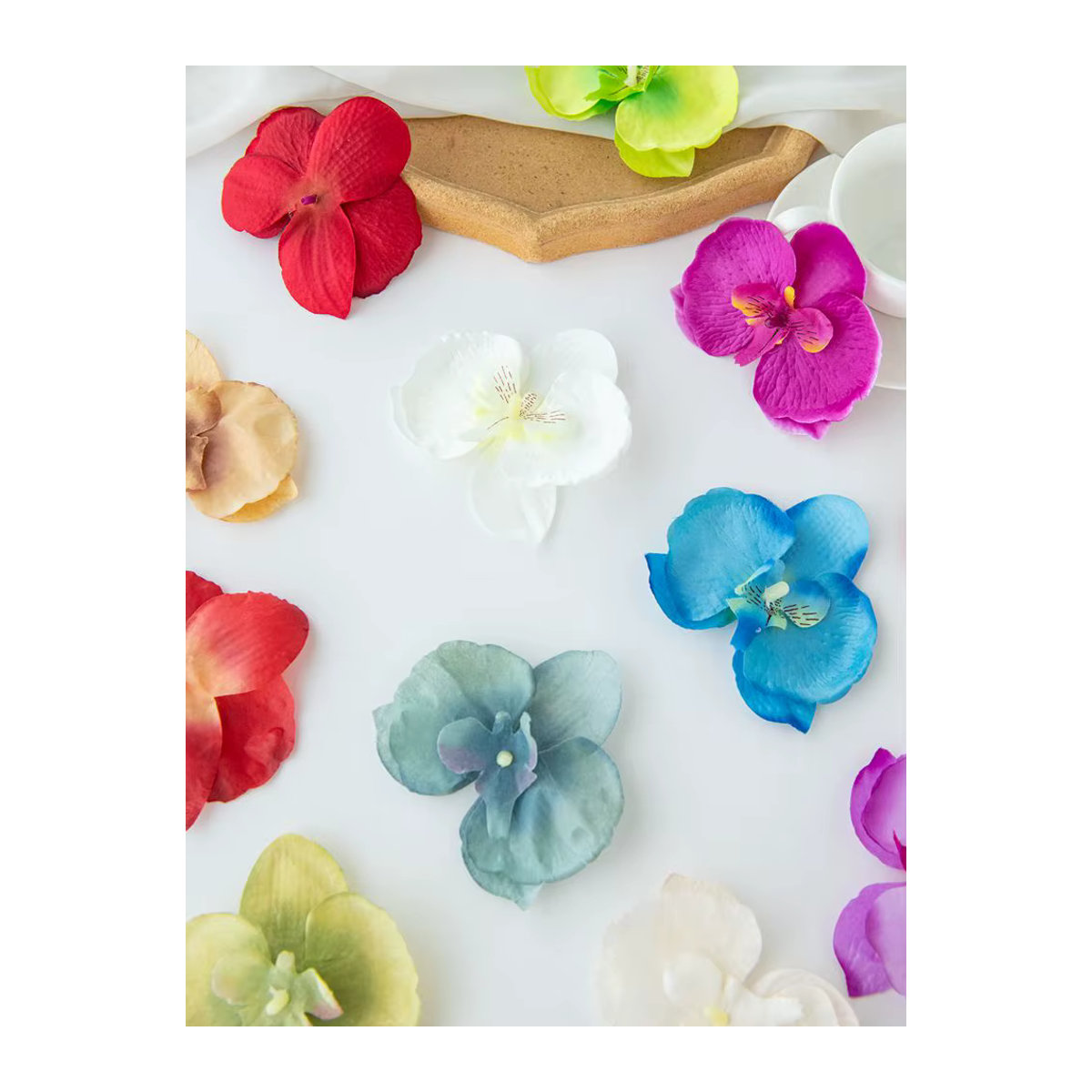 Künstliche Orchideen aus Seide in Mehrfarbig, Einzelstiel für Hochzeit, Garten und DIY-Dekoration - Bild 6