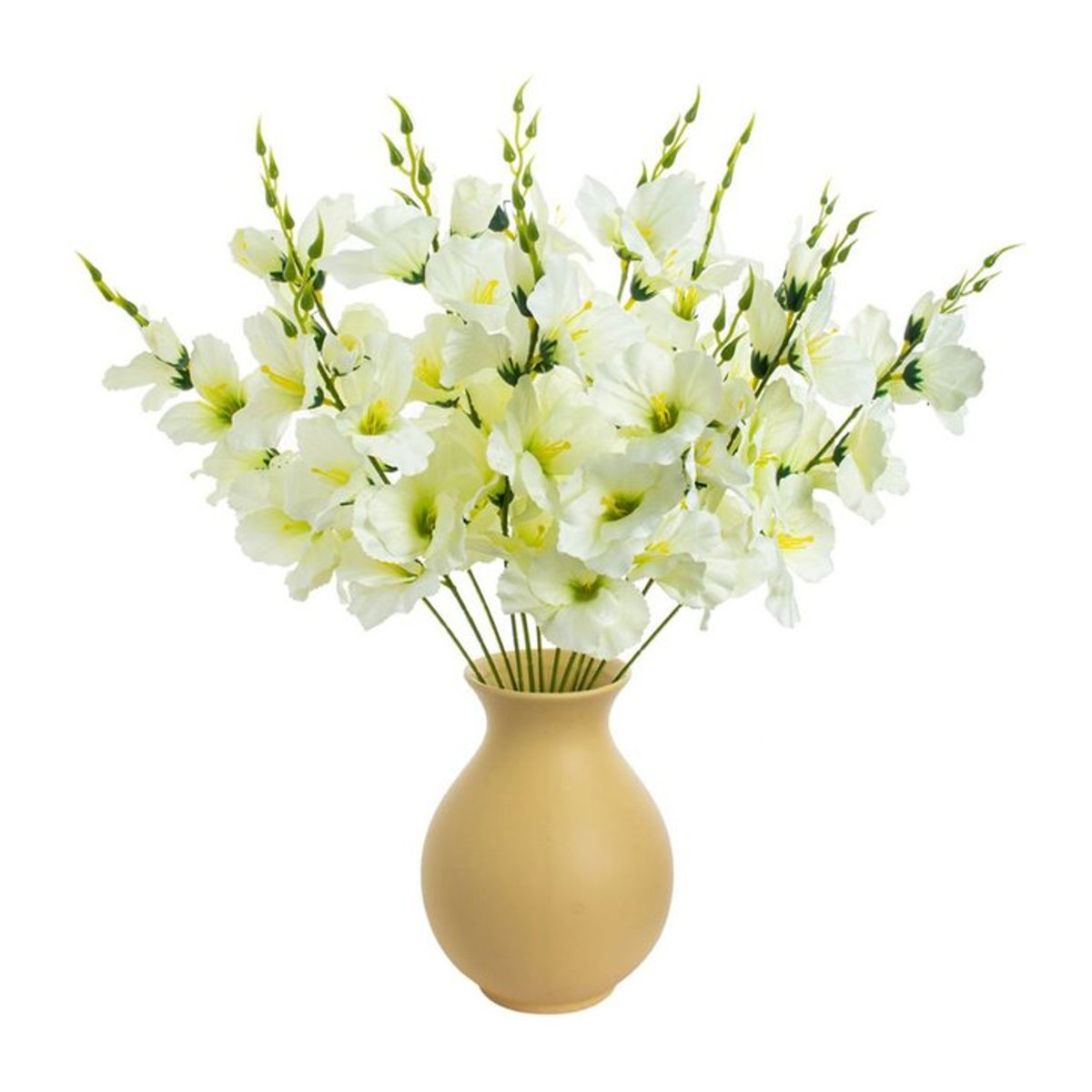Künstliche Orchideen von Yusheng in Orange und Weiß als florales Bouquet für Hochzeiten und Dekorationen - Bild 1