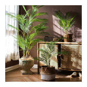 Künstliche Palme Kmitang in Grün, tropische Monstera-Pflanze aus Kunststoff für Haus und Garten, Höhe: 125 cm