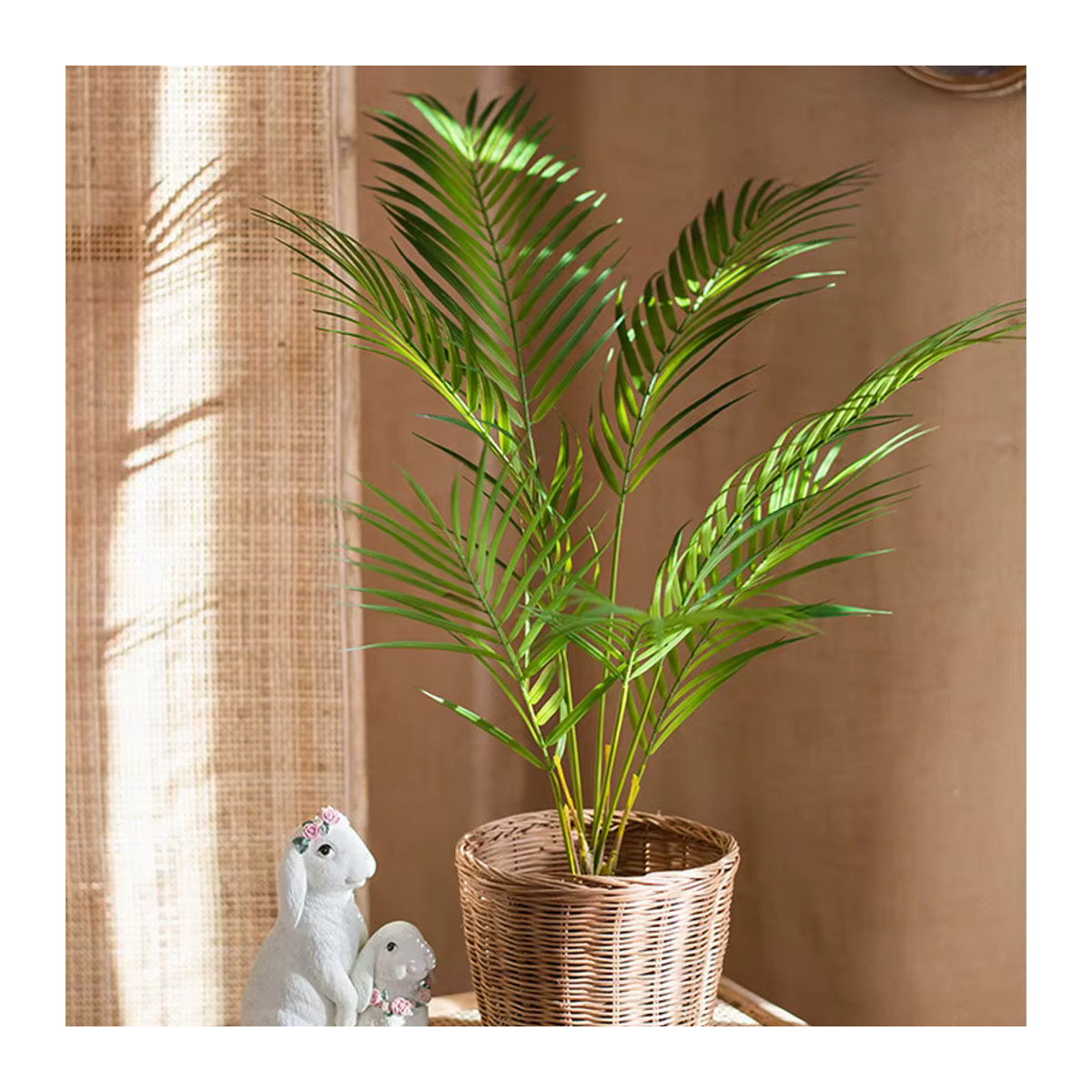 Künstliche Palme Kmitang in Grün, tropische Monstera-Pflanze aus Kunststoff für Haus und Garten, Höhe: 125 cm - Bild 2