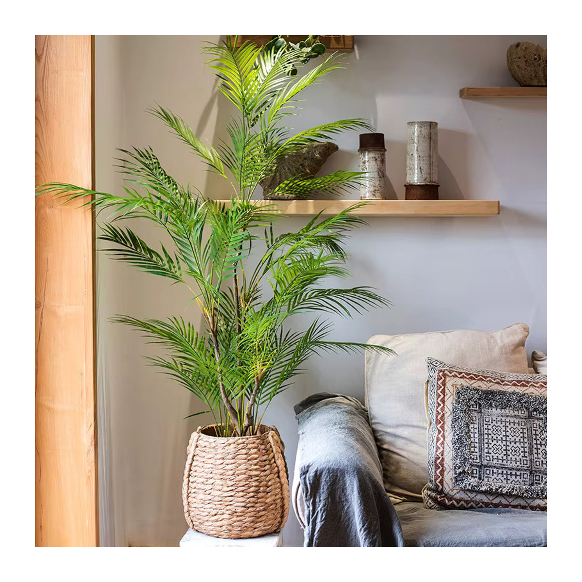 Künstliche Palme Kmitang in Grün, tropische Monstera-Pflanze aus Kunststoff für Haus und Garten, Höhe: 125 cm - Bild 3