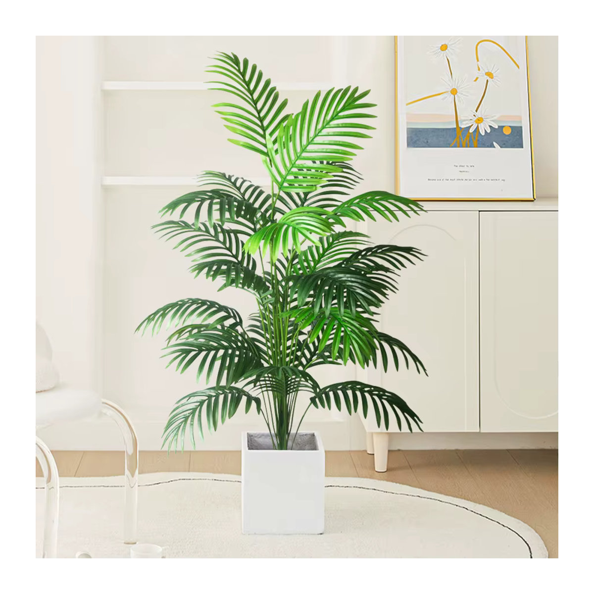 Künstliche Palme von Kmitang in Grün, tropische Pflanze aus Kunststoff mit Monstera- und Olivenblatt-Optik, Höhe: 90 bis 180 cm - Bild 2