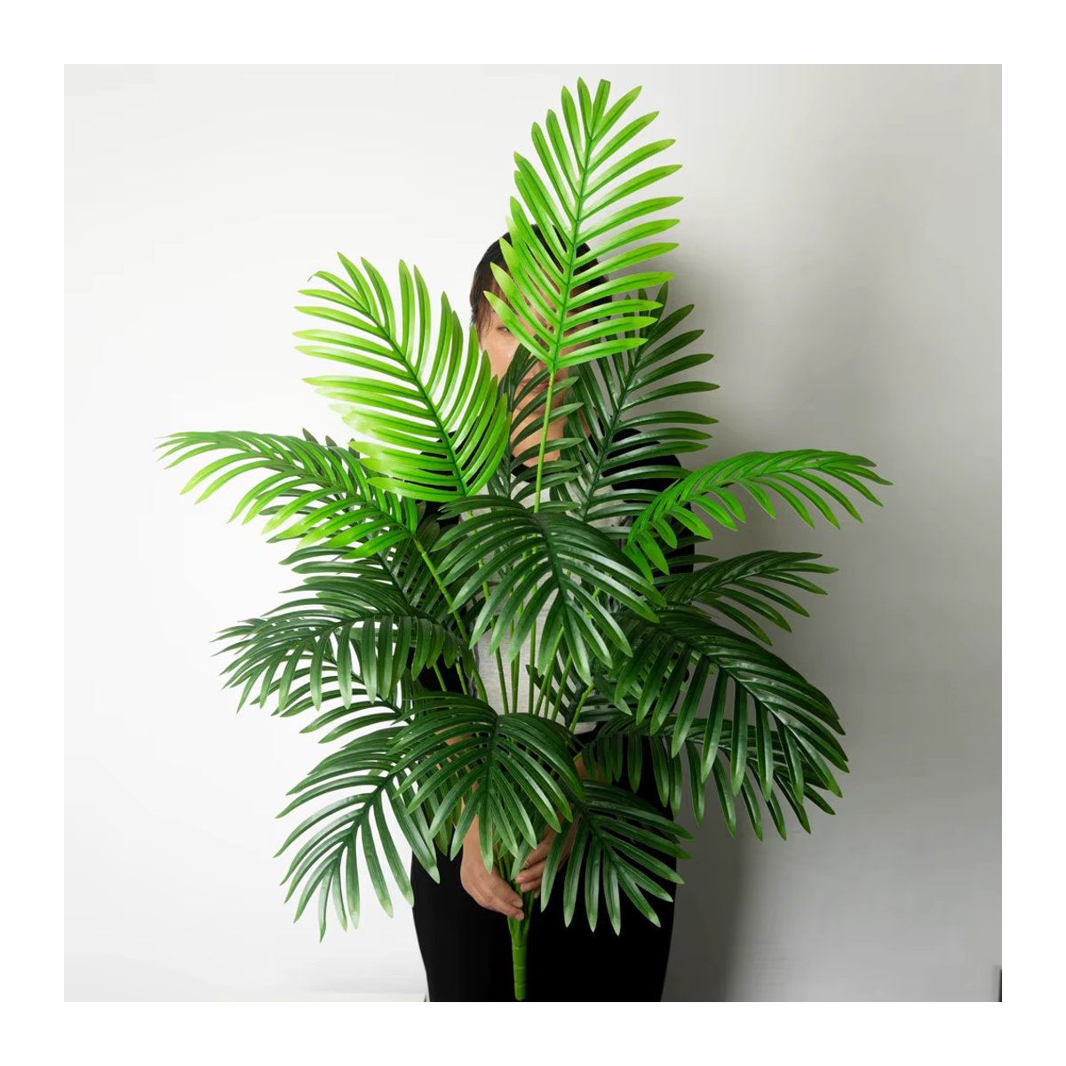 Künstliche Palme von Kmitang in Grün, tropische Pflanze aus Kunststoff mit Monstera- und Olivenblatt-Optik, Höhe: 90 bis 180 cm - Bild 3