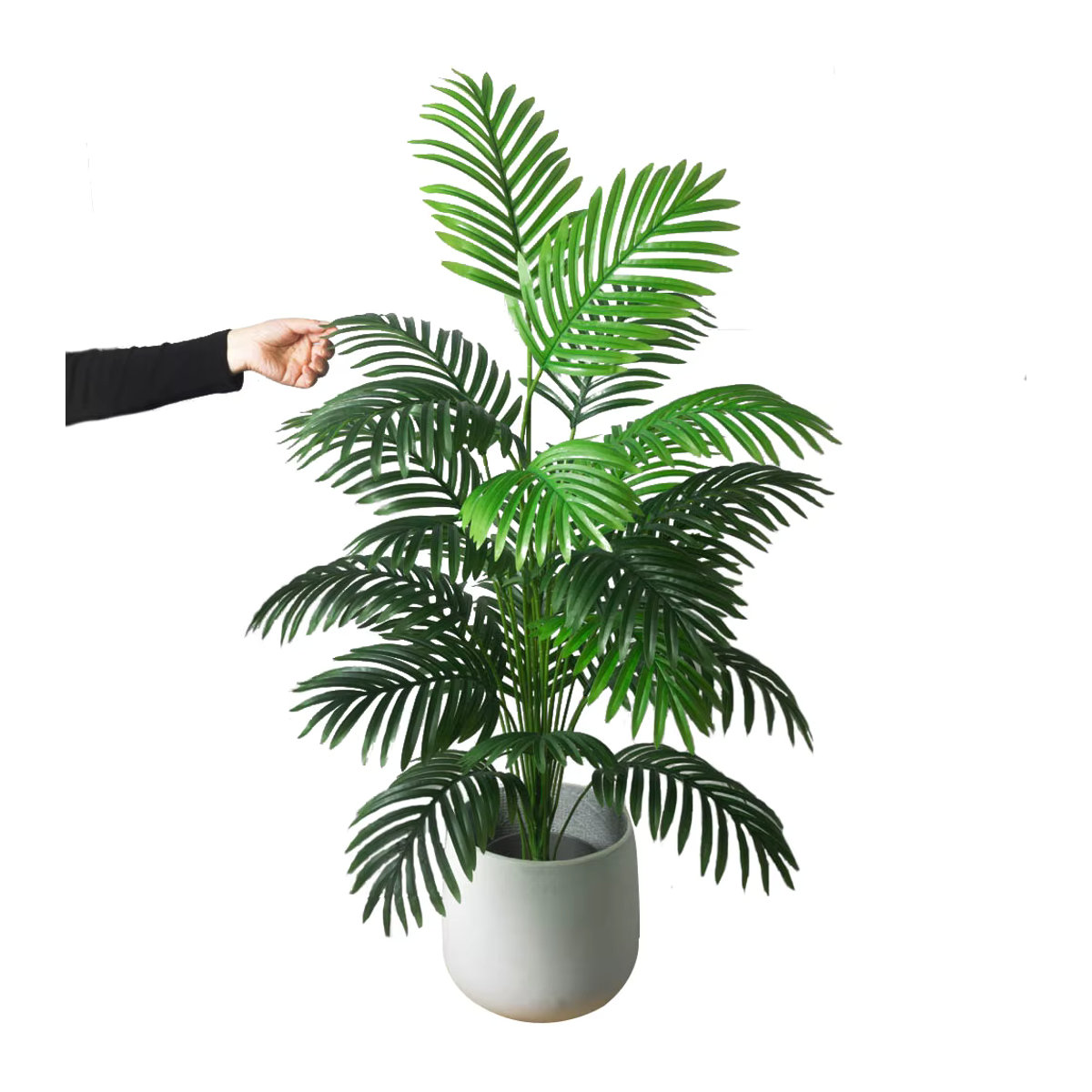 Künstliche Palme von Kmitang in Grün, tropische Pflanze aus Kunststoff mit Monstera- und Olivenblatt-Optik, Höhe: 90 bis 180 cm - Bild 4