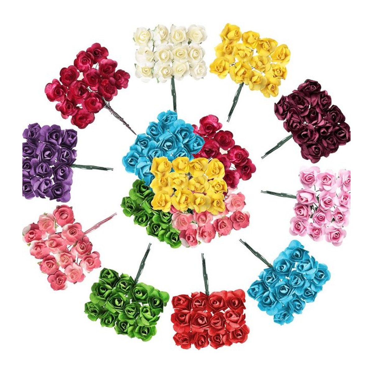 Künstliche Papierrosen von smr in Mehrfarbig für Garten, Hochzeit und Tischdekoration - Bild 1