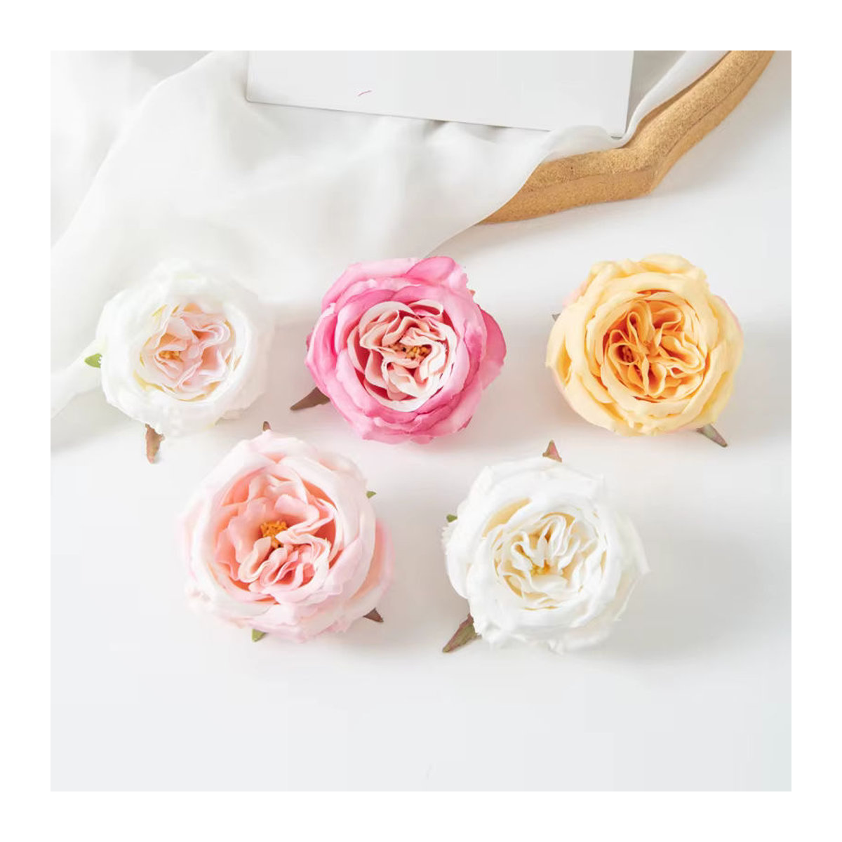 Künstliche Pfingstrosen aus Seide in Rosa und Mehrfarbig für deine Hochzeits-, Weihnachts- und Gartendekoration sowie für Kränze und Scrapbooking - Bild 3
