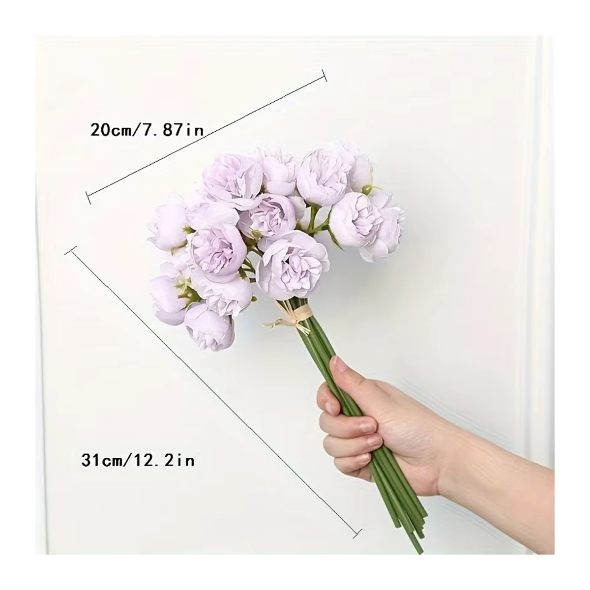 Künstliche Pfingstrosen Seidenblumen Bouquet mit 27 Köpfen in Rosa und Mehrfarbig für Hochzeits- und Tischdekoration - Bild 3