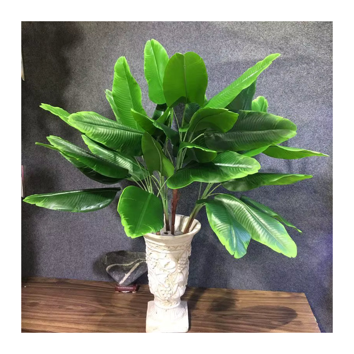 Künstliche Pflanze Kmitang Bananenbaum in Grün, tropische Palmenblätter aus Kunststoff für Haus und Garten, Höhe: 70 cm - Bild 2