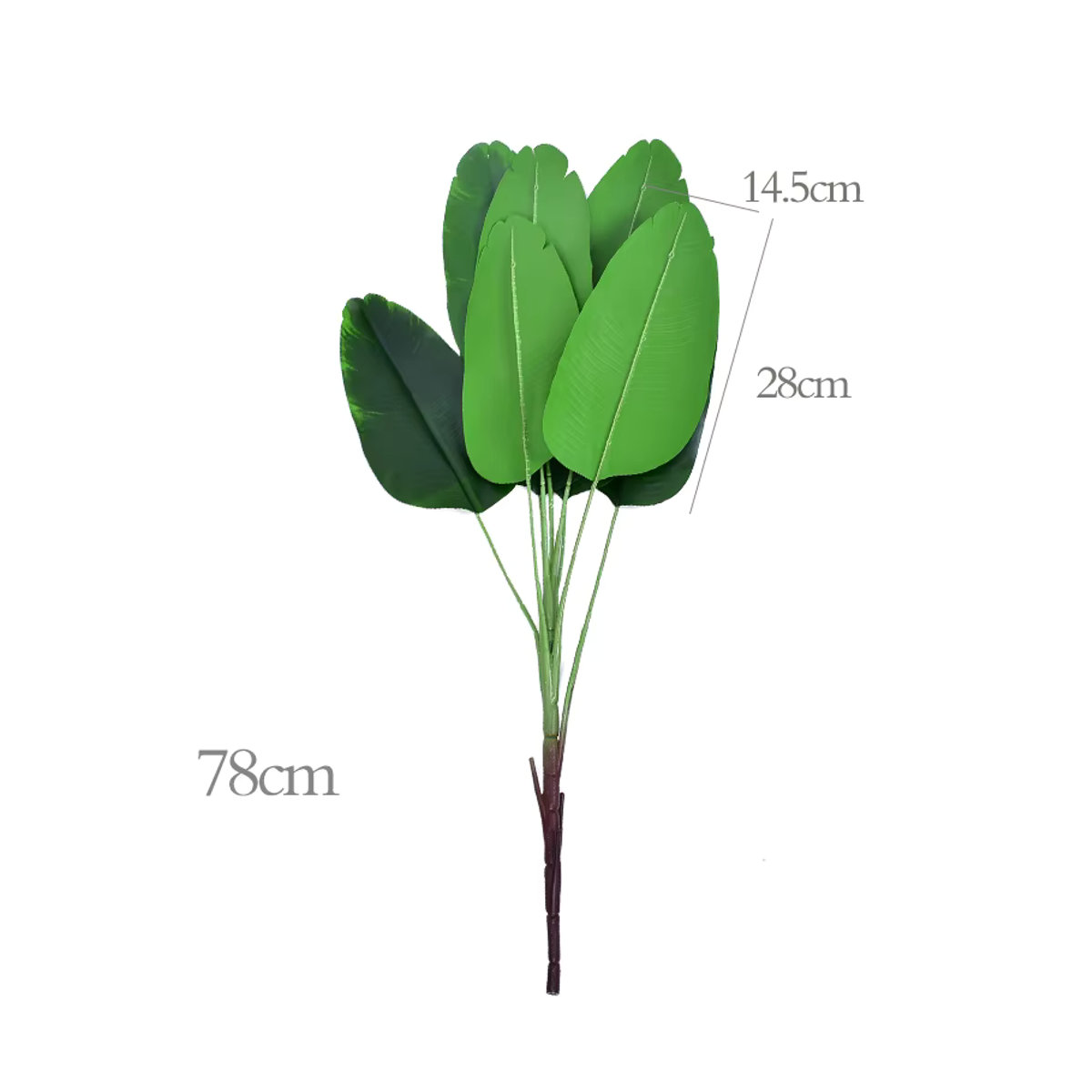 Künstliche Pflanze Kmitang Bananenbaum in Grün, tropische Palmenblätter aus Kunststoff für Haus und Garten, Höhe: 70 cm - Bild 3