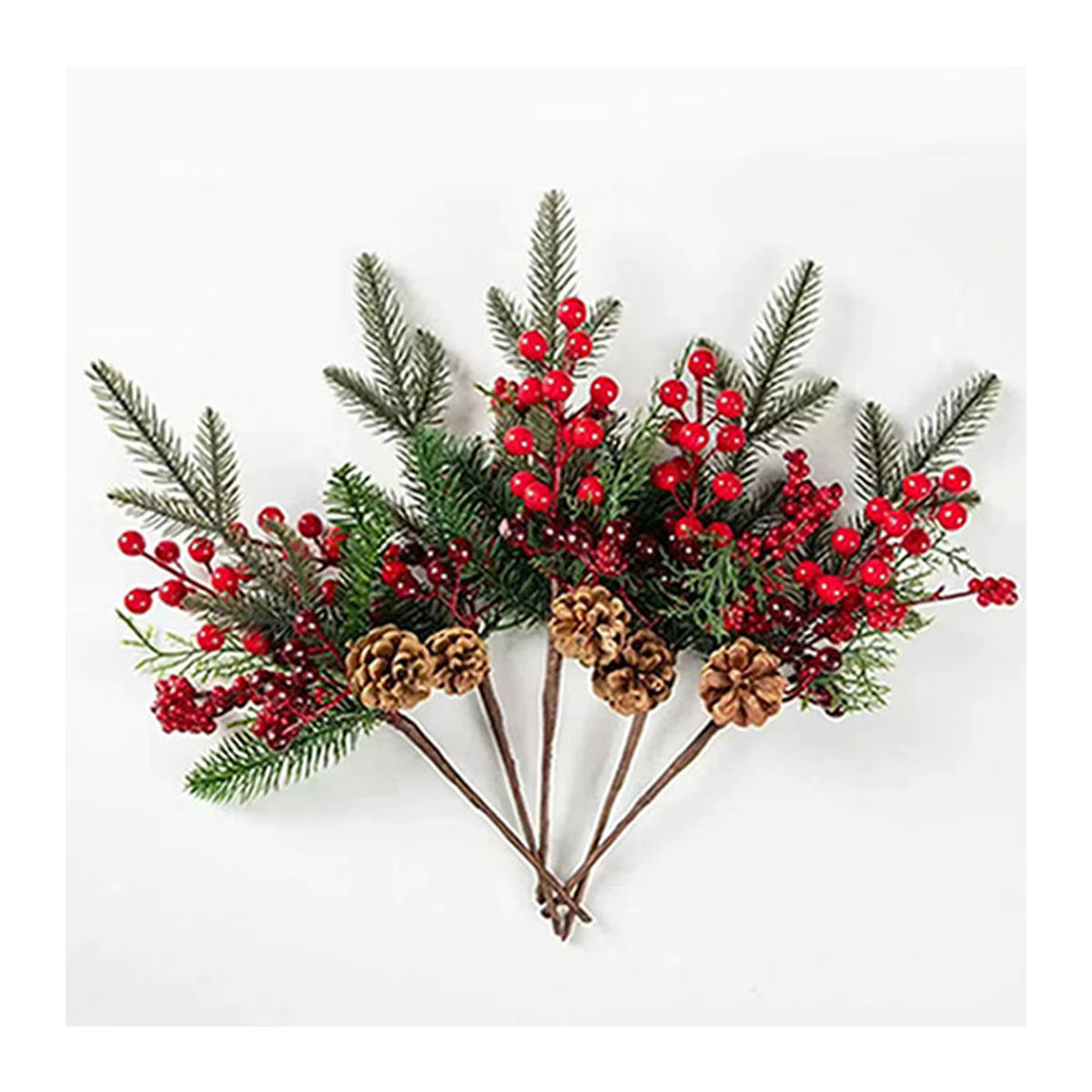 Künstliche Pflanzen mit roten Früchten von XIAOYINMO als Dekoration für Weihnachten, Hochzeiten und Garten - Bild 3