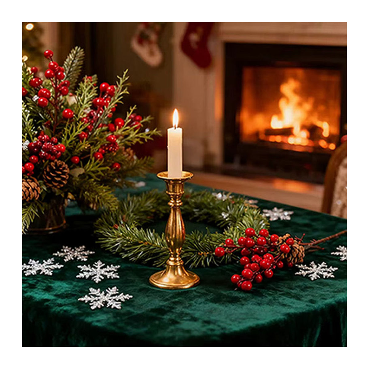 Künstliche Pflanzen mit roten Früchten von XIAOYINMO als Dekoration für Weihnachten, Hochzeiten und Garten - Bild 5