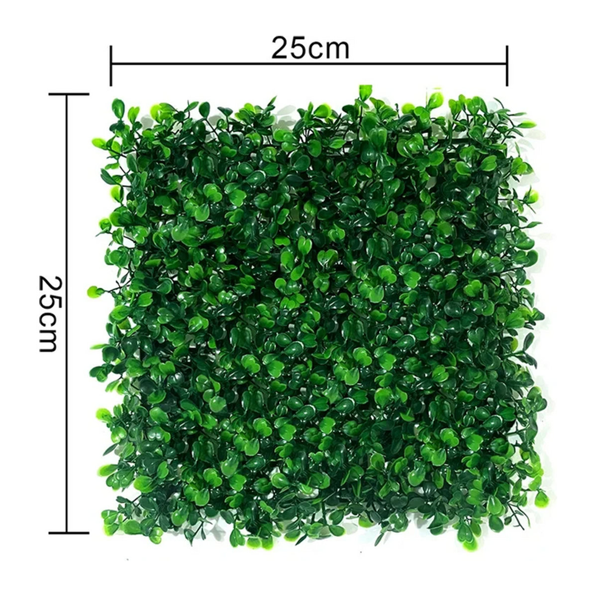 Künstliche Pflanzenwand in Grün als Laub-Hedge-Matte aus Kunststoff, B/B: 25 x 25 cm - Bild 1