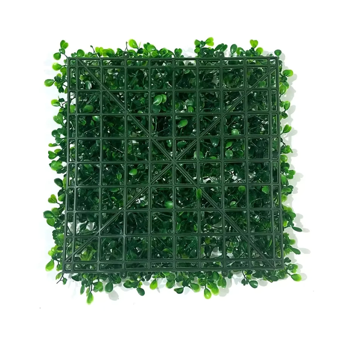Künstliche Pflanzenwand in Grün als Laub-Hedge-Matte aus Kunststoff, B/B: 25 x 25 cm - Bild 2
